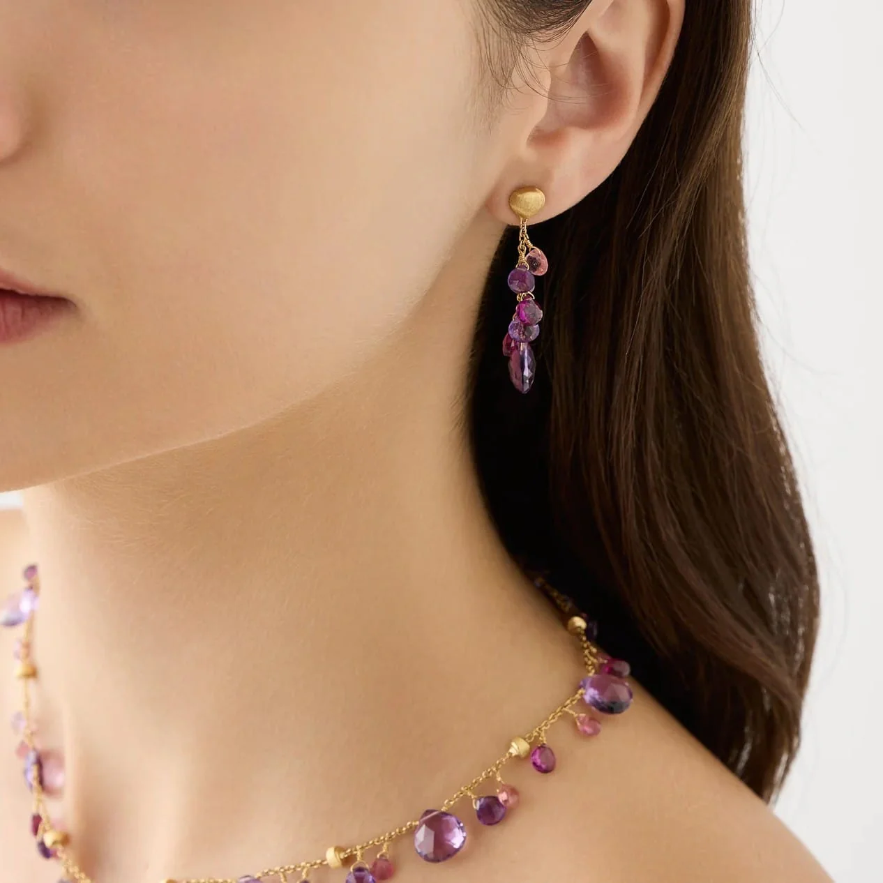 Marco Bicego 18K Yellow Gold Multi Gemstone Paradise Drop Earrings - Image 2