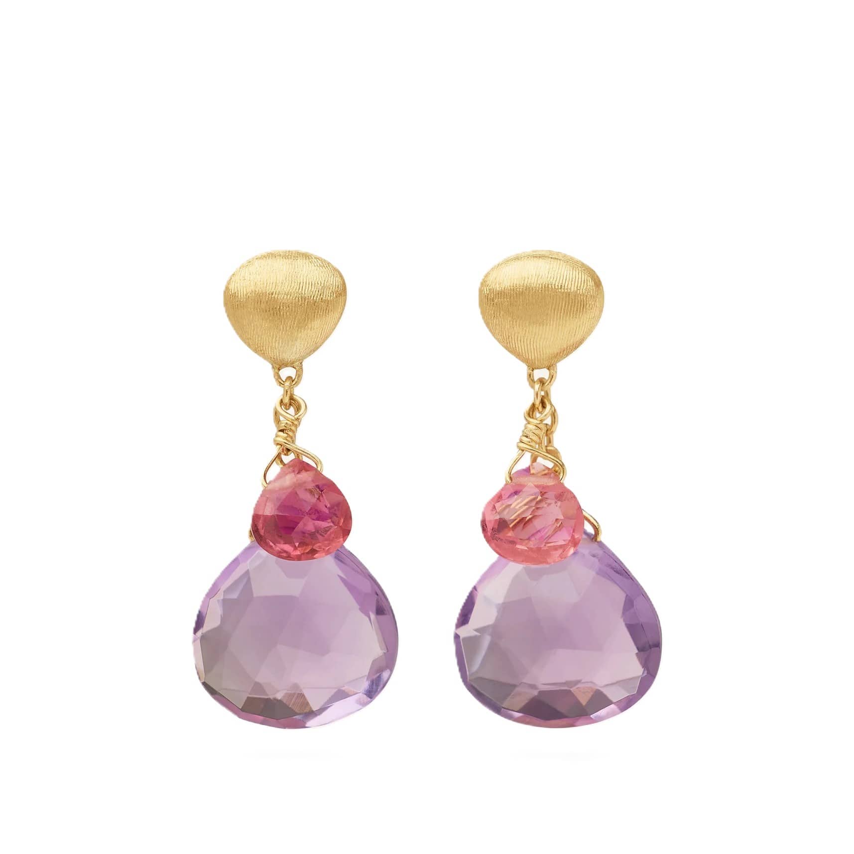 Marco Bicego 18K Yellow Gold Multi Gemstone Small Paradise Drop Earrings