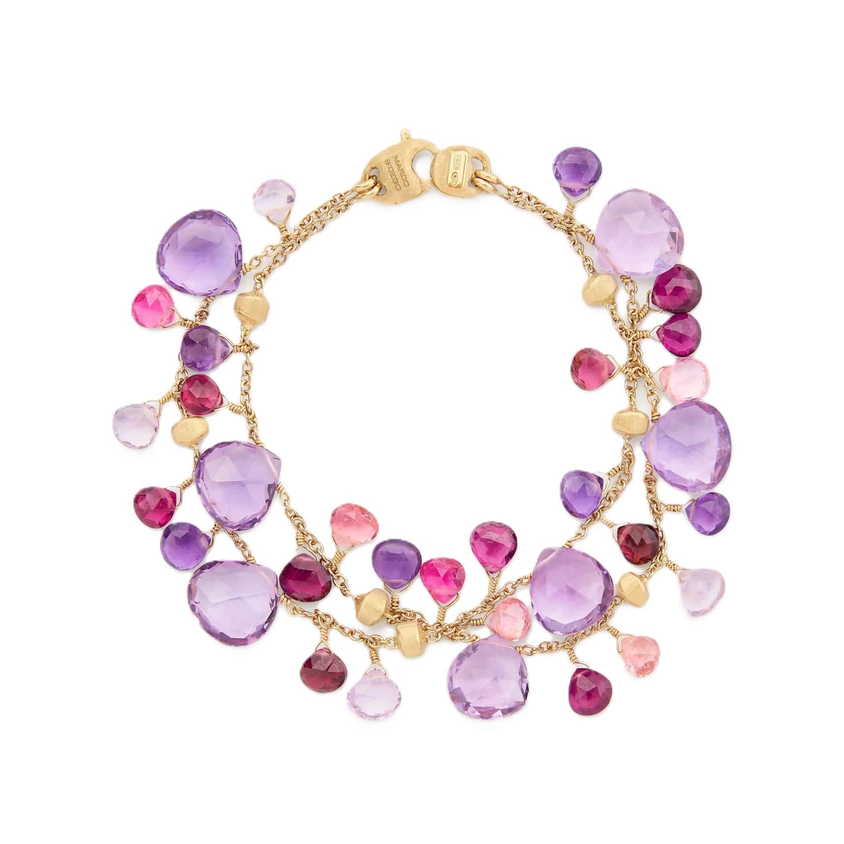 Marco Bicego 18K Yellow Gold Paradise Mixed Purple Gemstone Bracelet