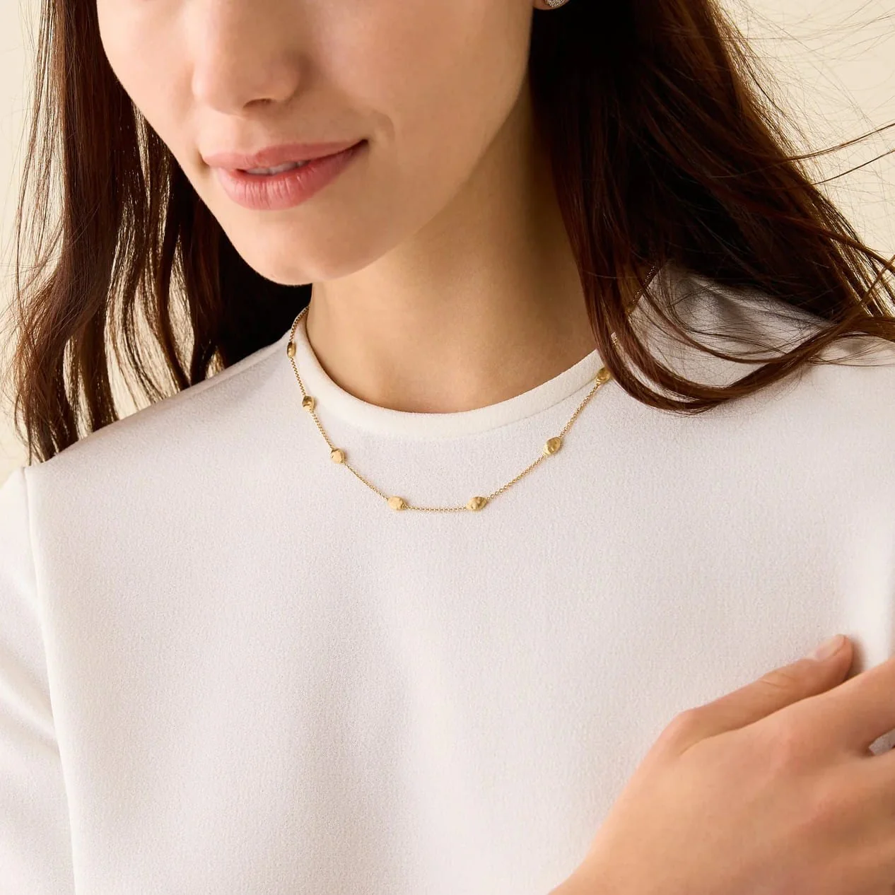 Marco Bicego 18K Yellow Gold Siviglia Small Bean Necklace - Image 3