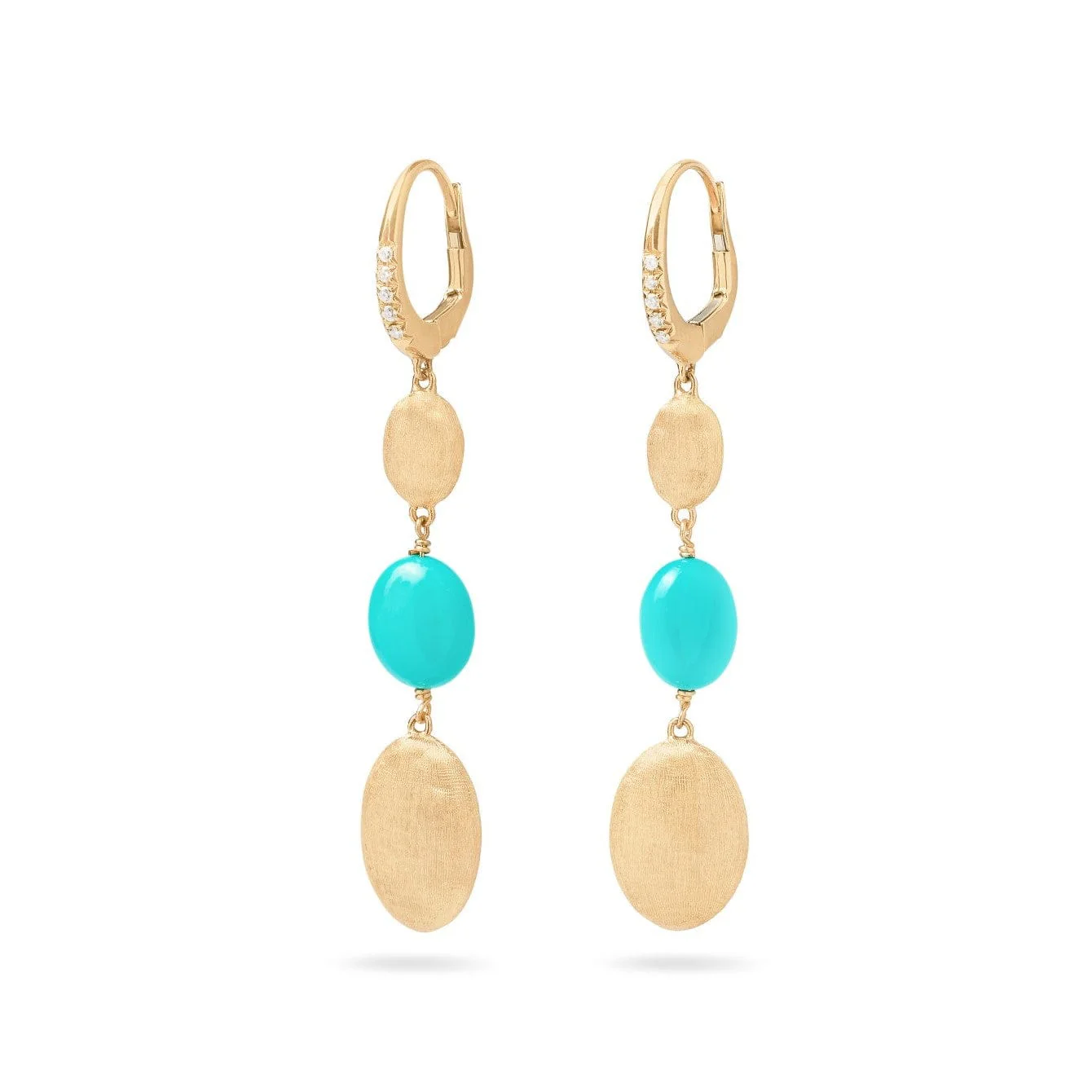Marco Bicego 18K Yellow Gold Siviglia Turquoise Bead Drop Earrings