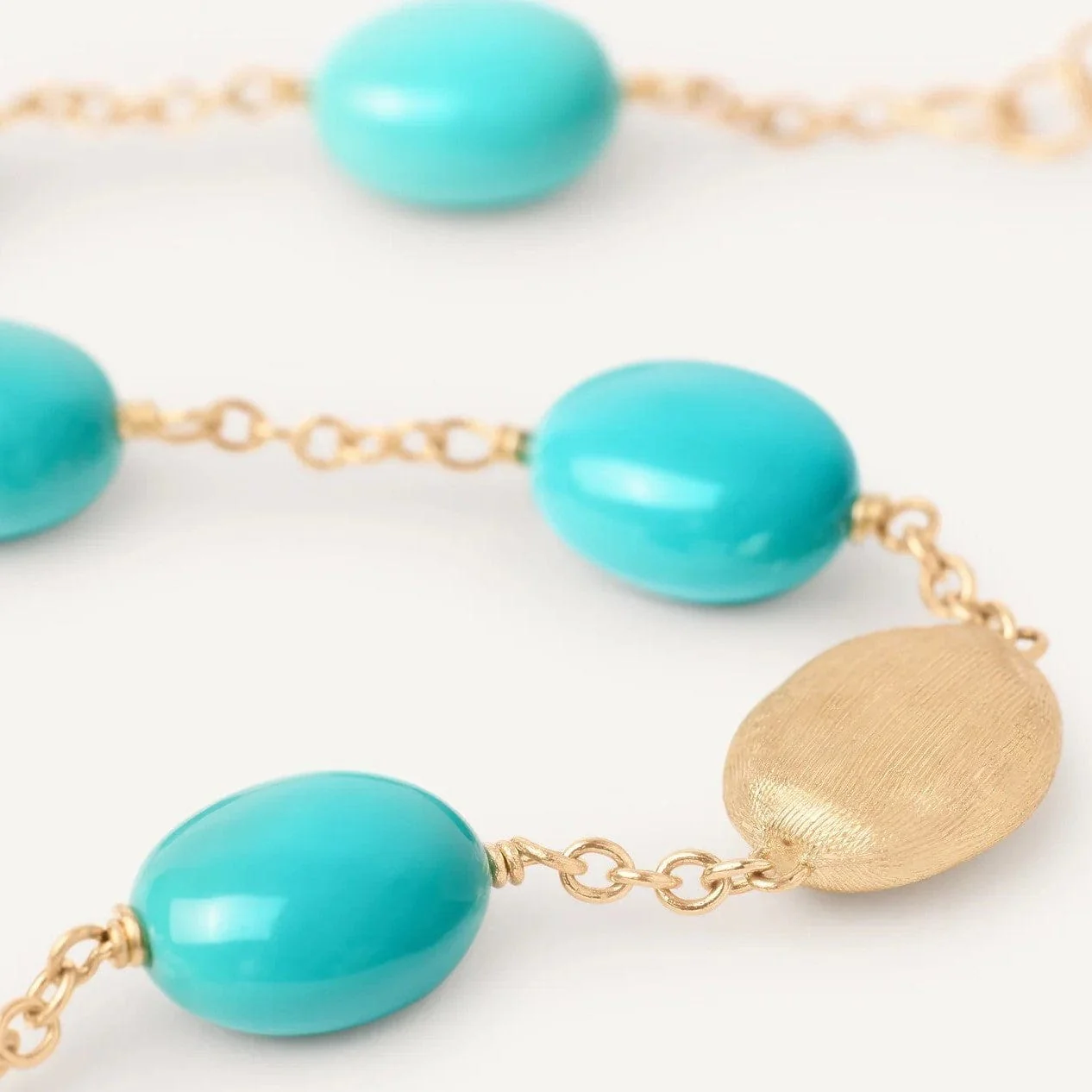 Marco Bicego 18K Yellow Gold Siviglia Turquoise Beaded Bracelet - Image 2