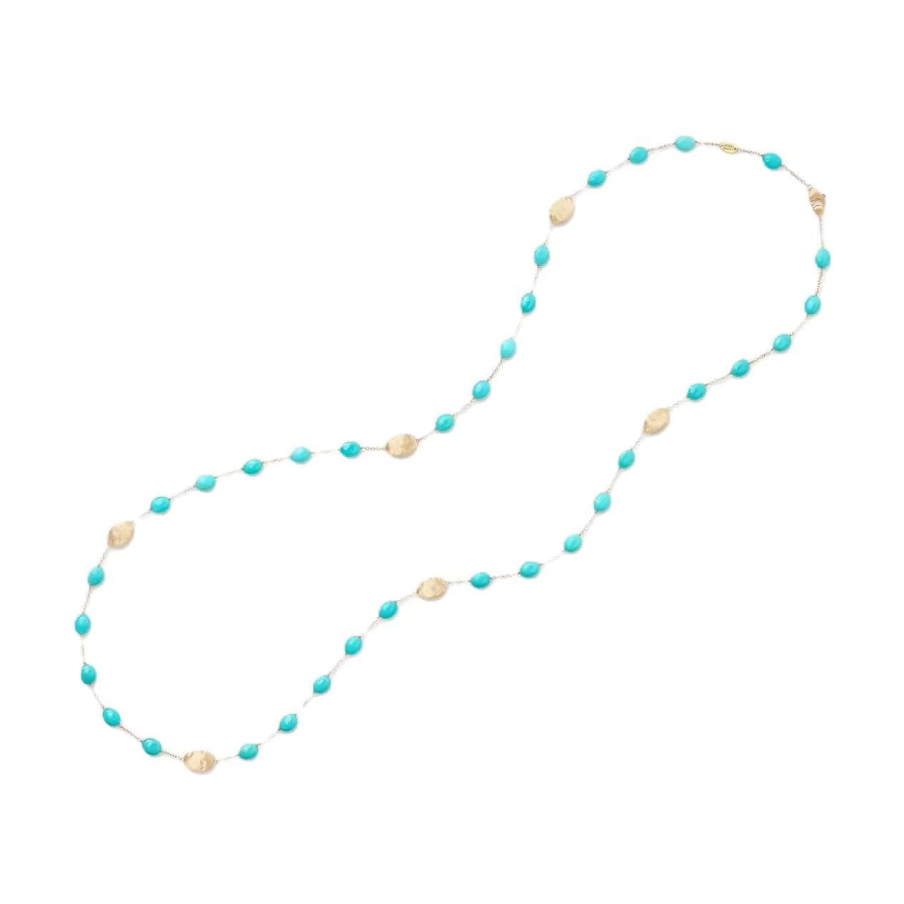 Marco Bicego 18K Yellow Gold Siviglia Turquoise Long Beaded Necklace