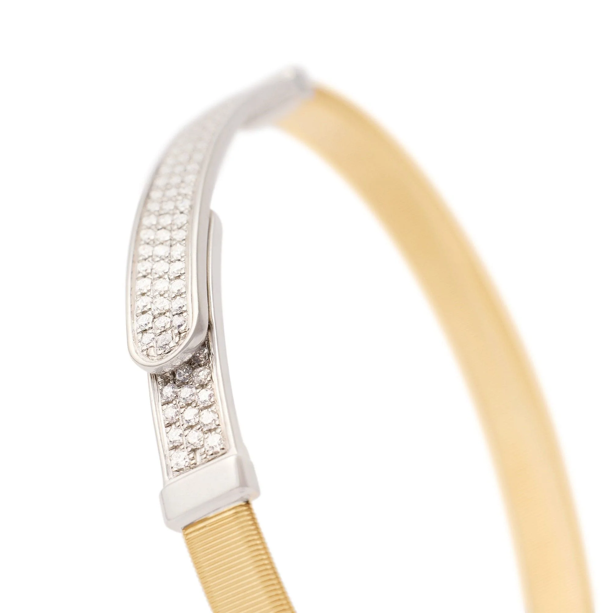 Marco Bicego 18K Yellow Gold Thin Masai Diamond Coil Bracelet - Image 2