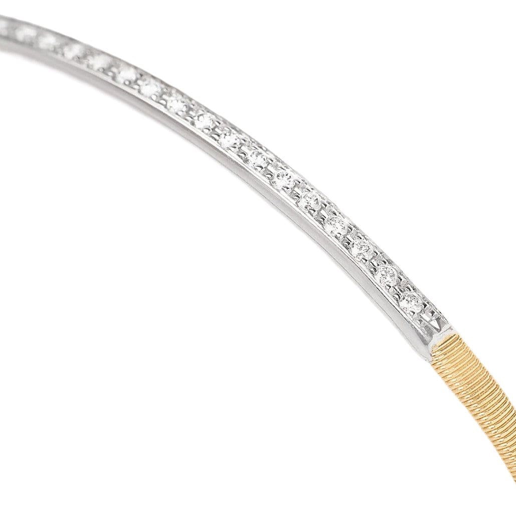 Marco Bicego 18K Yellow & White Gold Marrakech Single Coil Diamond Bracelet - Image 2