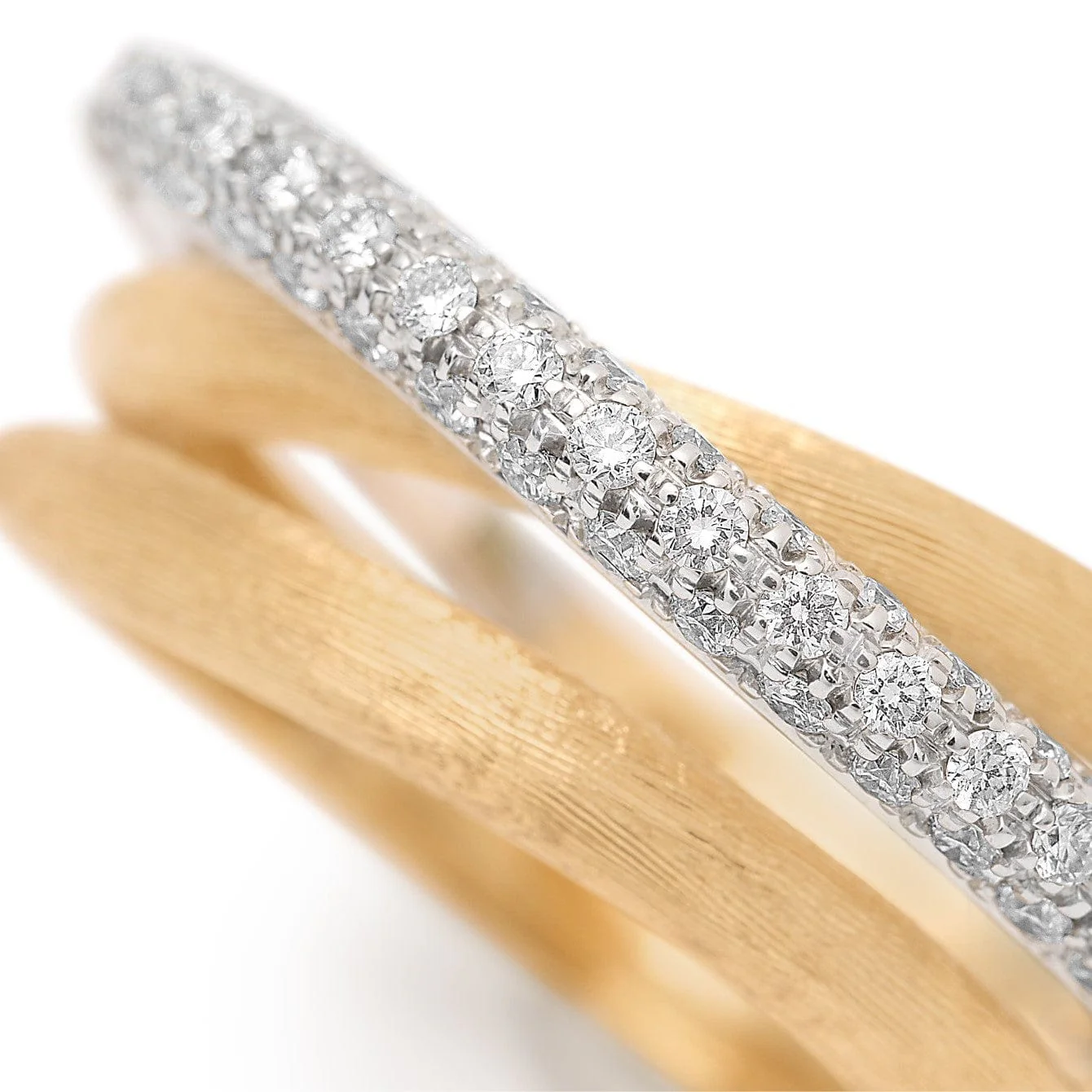 Marco Bicego 18K Yellow & White Gold Single Row Diamond Ring - Image 2