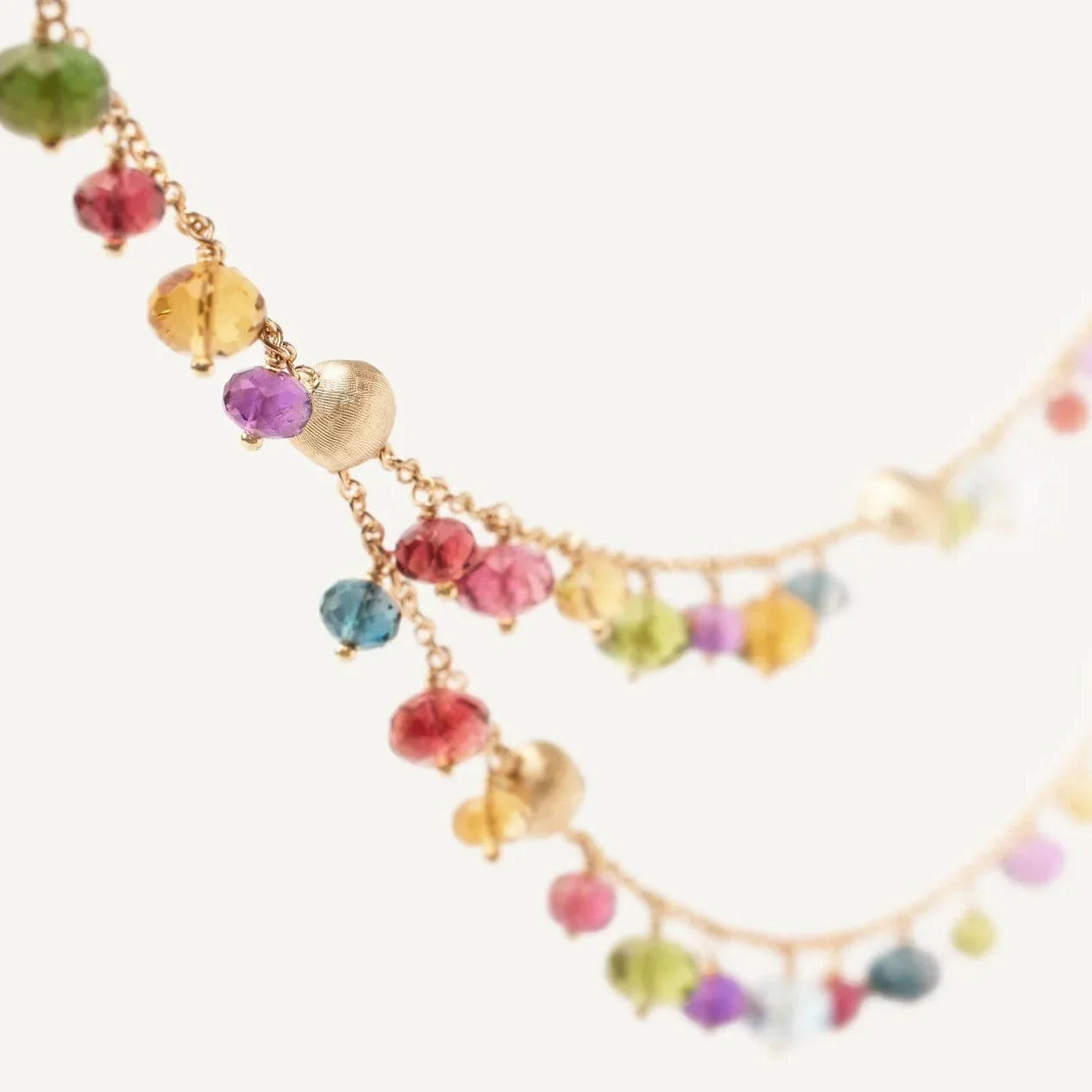 Marco Bicego Africa 18K Yellow Gold Mix Stone Double Strand Necklace - Image 3