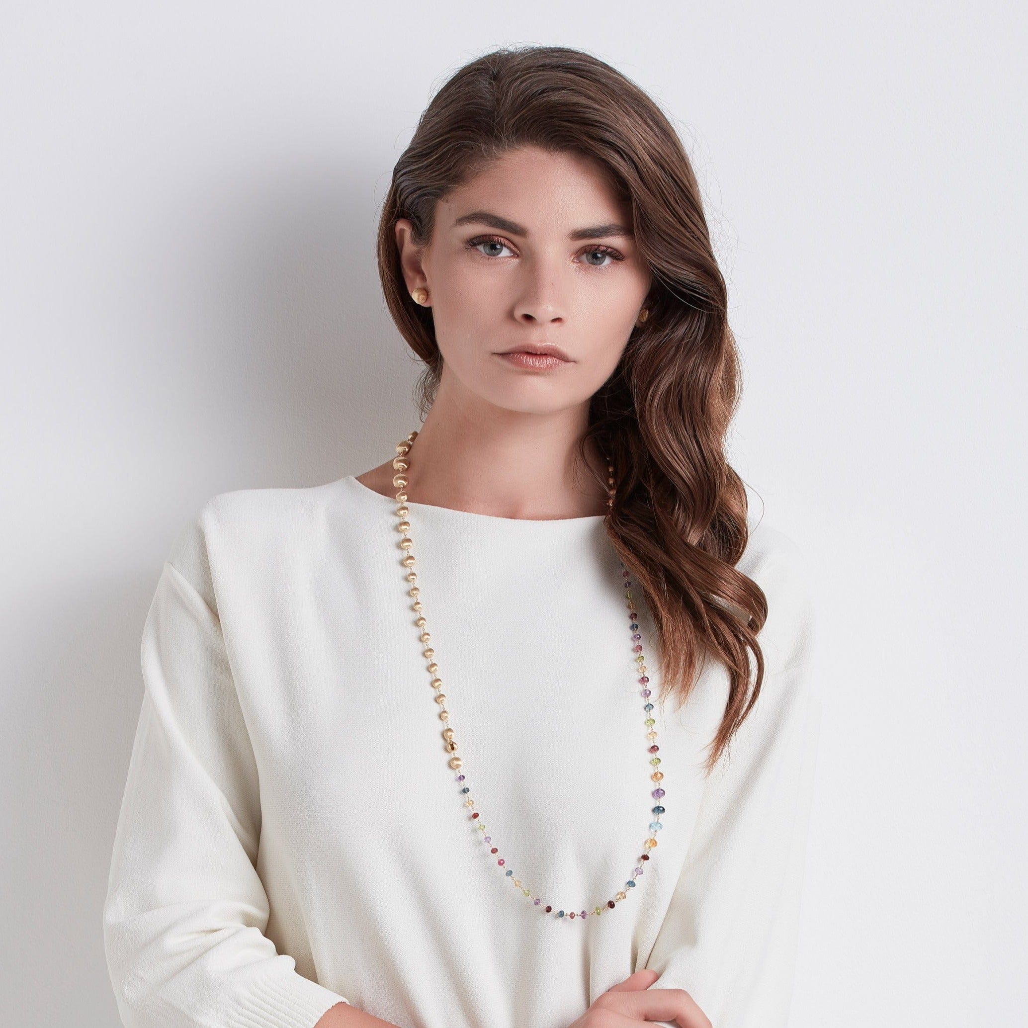 Marco Bicego Africa 18K Yellow Gold Mix Stone Necklace - Image 4