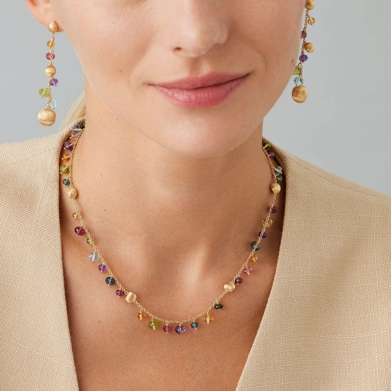 Marco Bicego Africa 18K Yellow Gold Mix Stone Necklace - Image 2