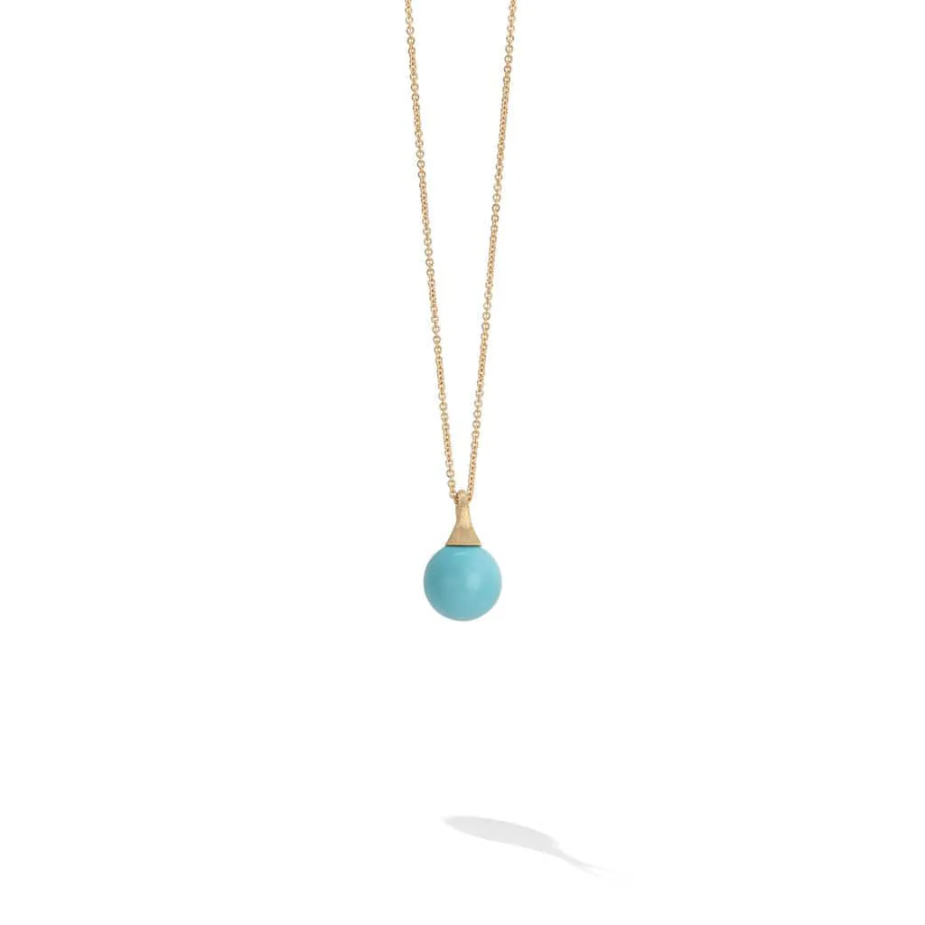 Marco Bicego Africa 18K Yellow Gold Turquoise Bead Necklace
