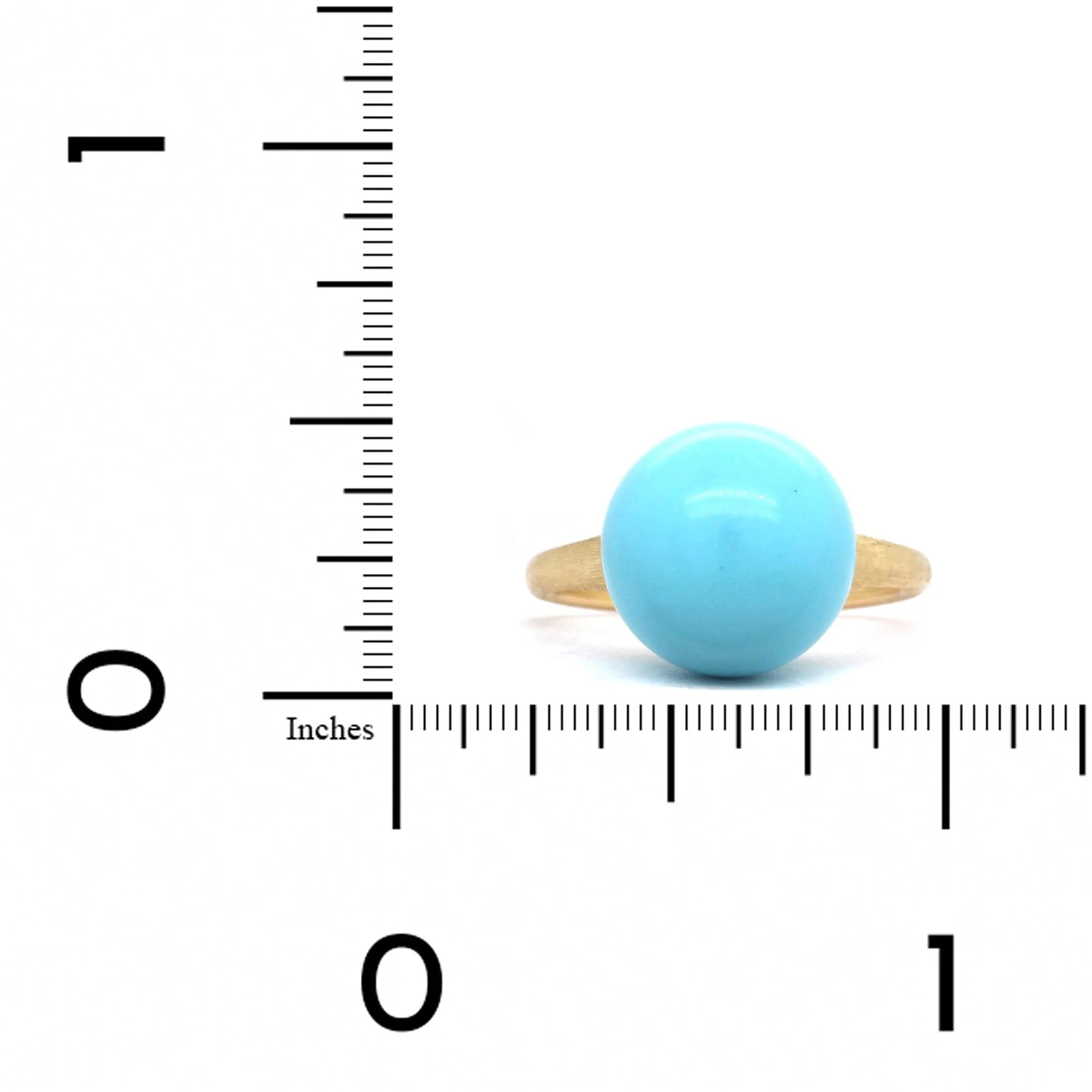 Marco Bicego Africa 18K Yellow Gold Turquoise Bead Ring - Image 3