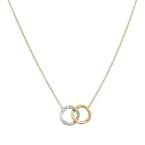 Marco Bicego Delicati 18K Two-Tone Gold Interlock Diamond Necklace
