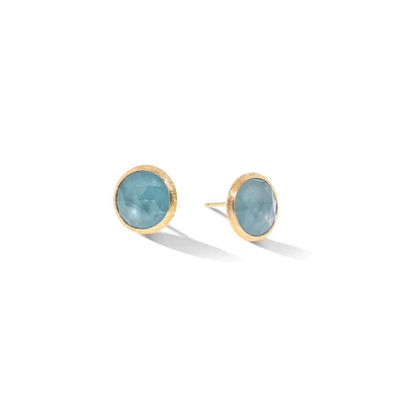 Marco Bicego Jaipur 18K Yellow Gold Aquamarine Stud Earrings