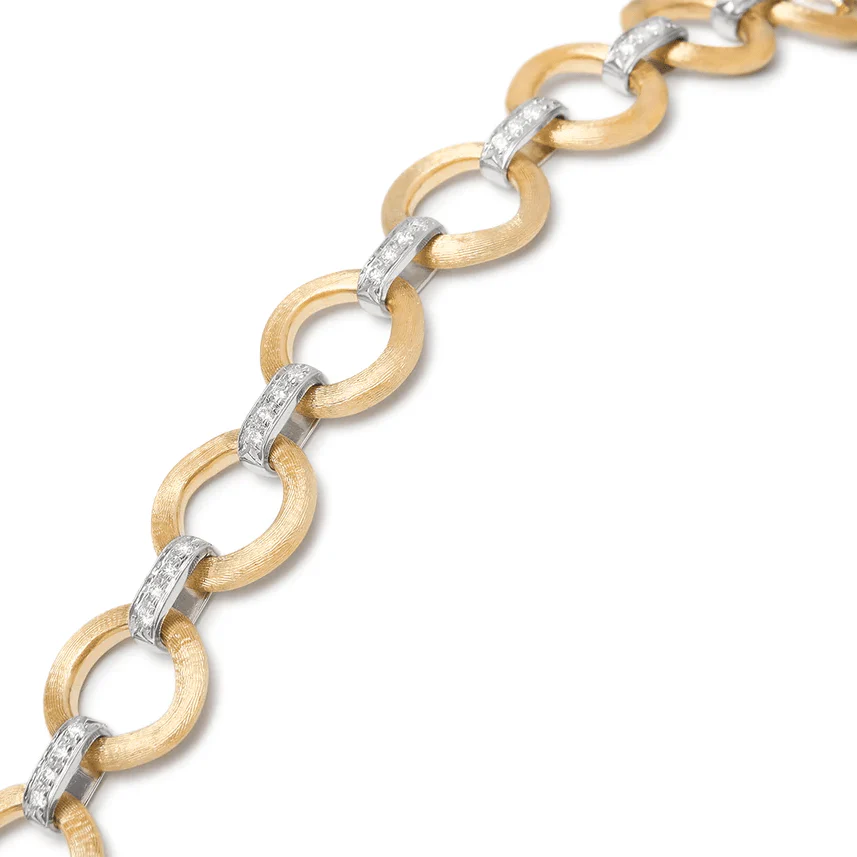 Marco Bicego Jaipur 18K Yellow Gold Diamond Circle Link Necklace - Image 3