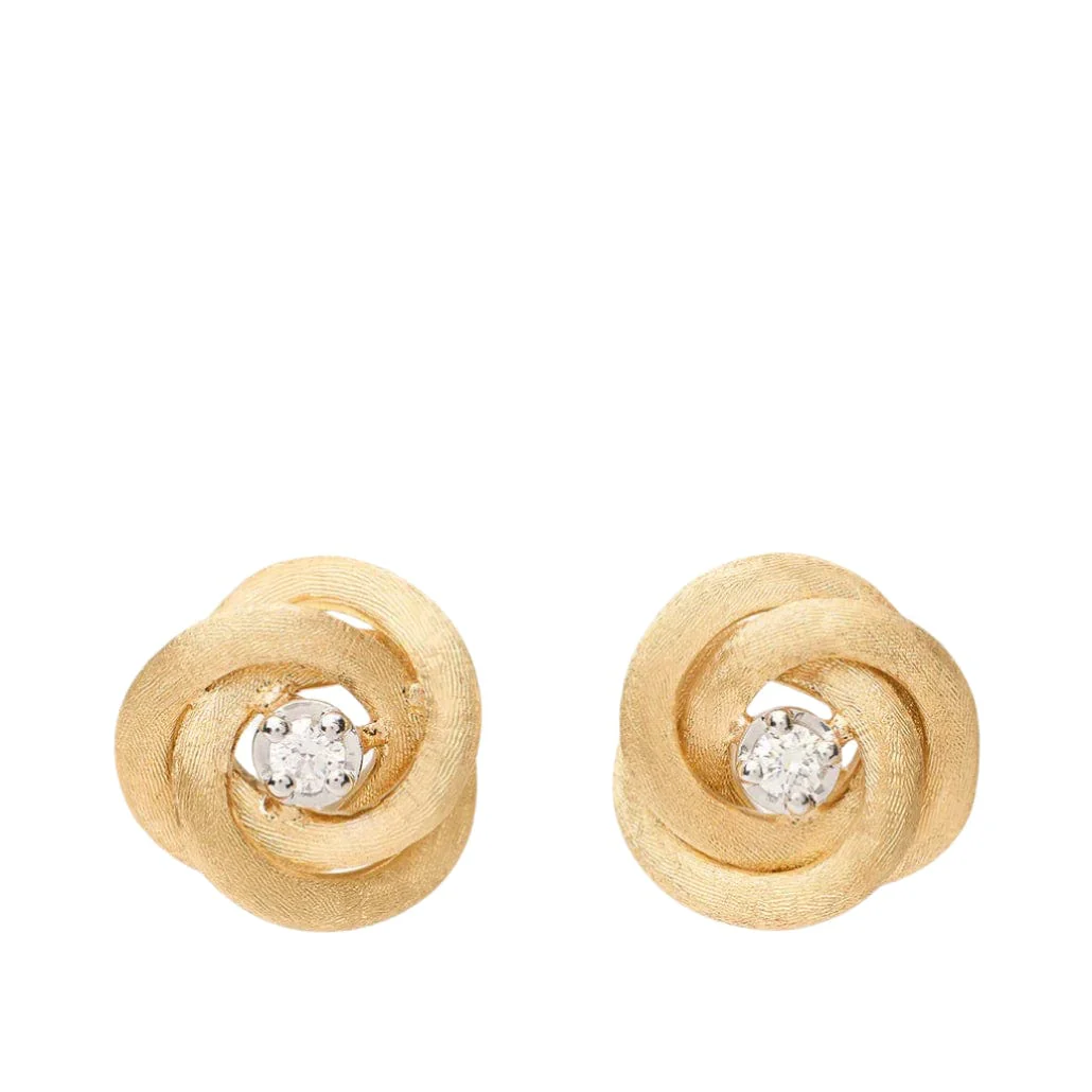 Marco Bicego Jaipur 18K Yellow Gold Diamond Knot Stud Earrings