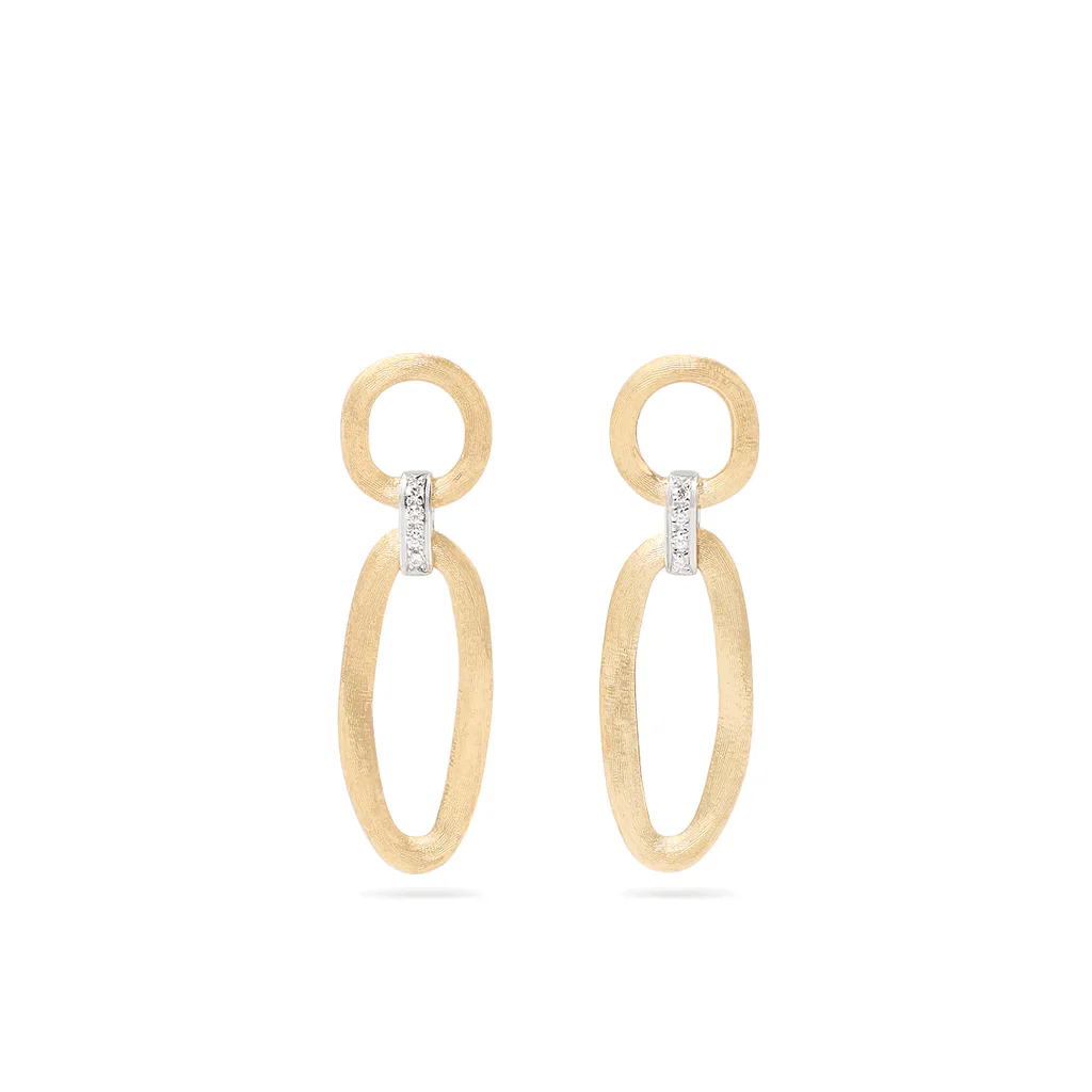 Marco Bicego Jaipur 18K Yellow Gold Diamond Link Drop Earrings