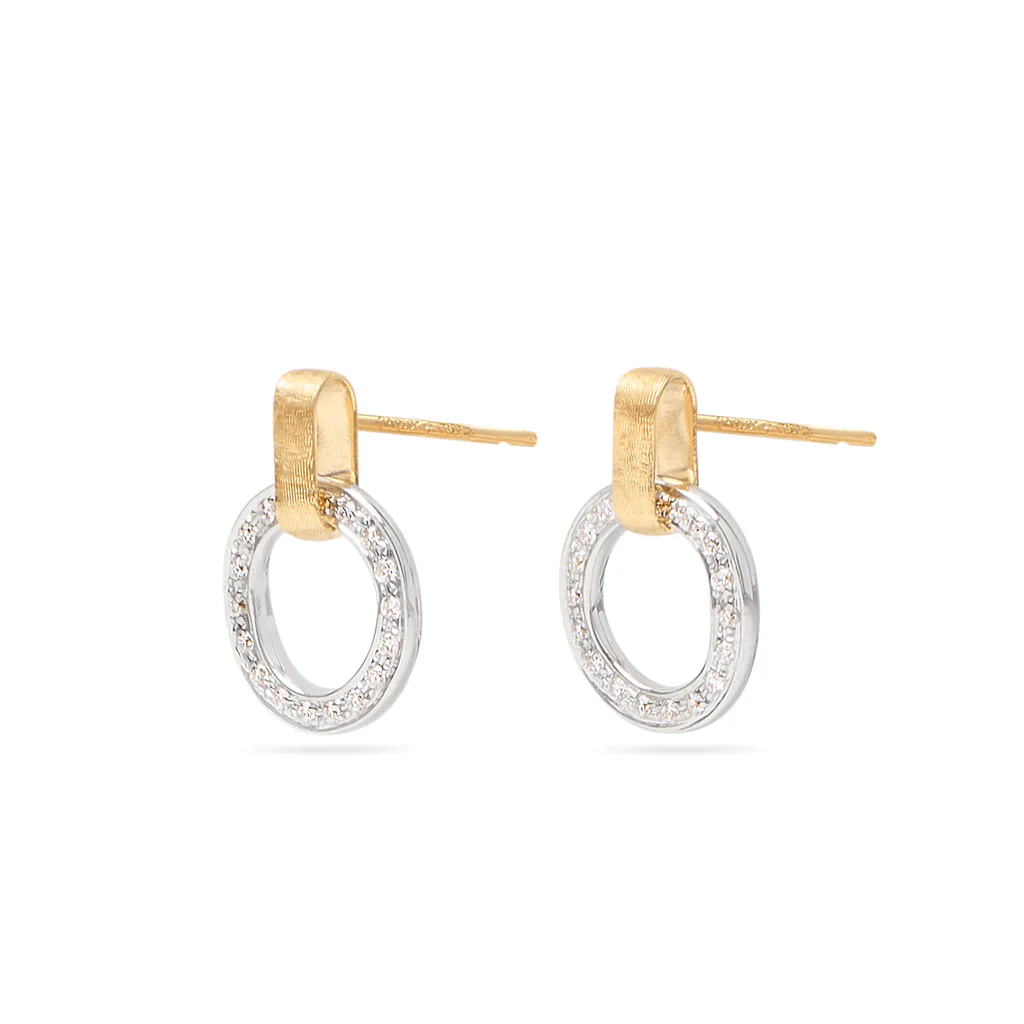 Marco Bicego Jaipur 18K Yellow Gold Diamond Station Earrings - Image 4