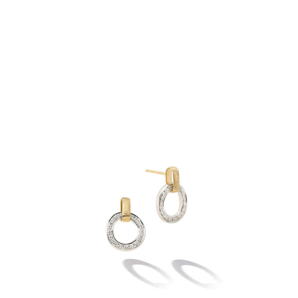 Marco Bicego Jaipur 18K Yellow Gold Diamond Station Earrings - Image 5