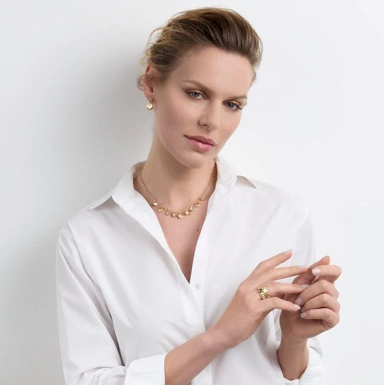Marco Bicego Jaipur 18K Yellow Gold Double Disc Drop Earrings - Image 2