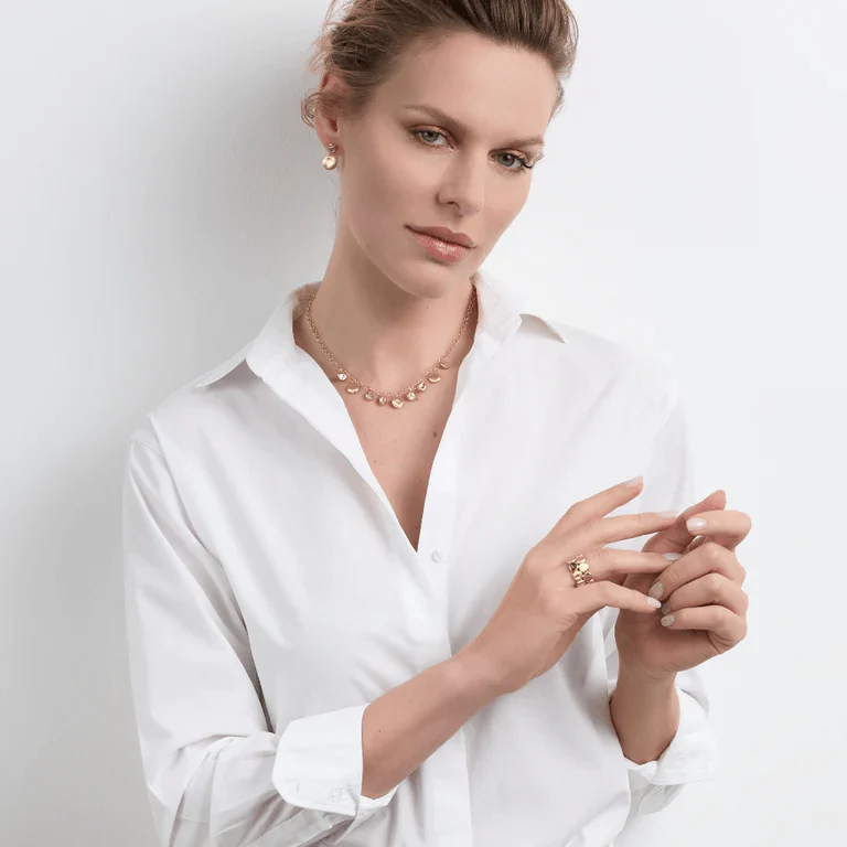 Marco Bicego Jaipur 18K Yellow Gold Double Row Round Disc Ring - Image 2
