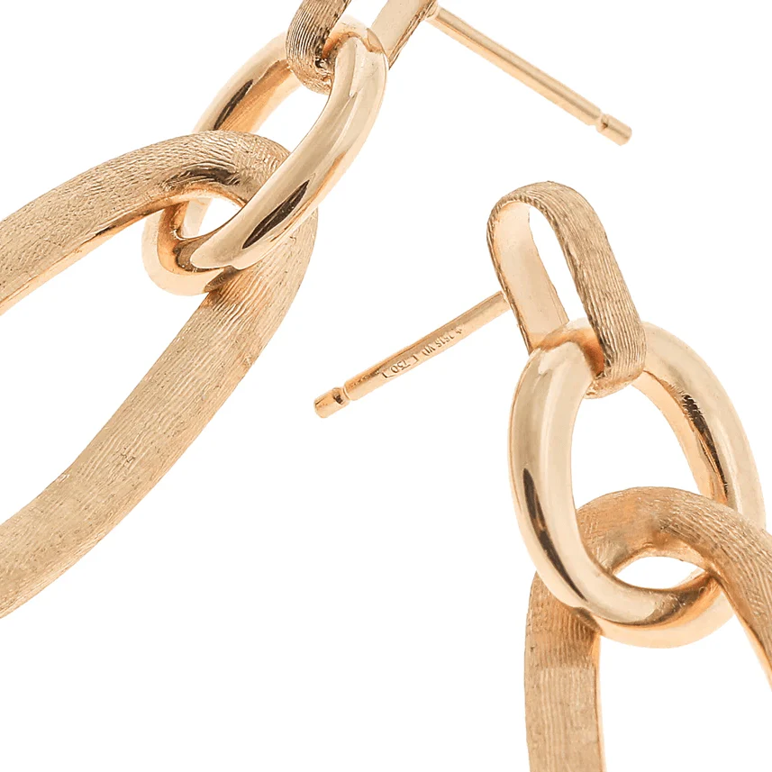 Marco Bicego Jaipur 18K Yellow Gold Link Drop Earrings - Image 2