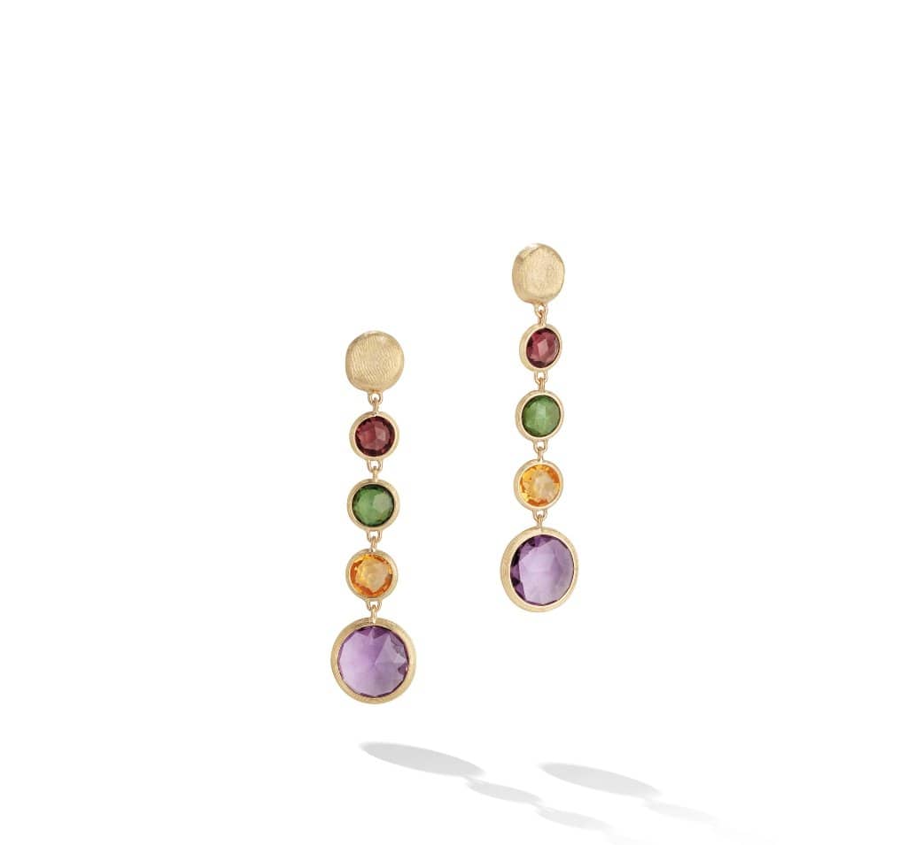 Marco Bicego Jaipur 18K Yellow Gold Multi Stone Drop Earrings