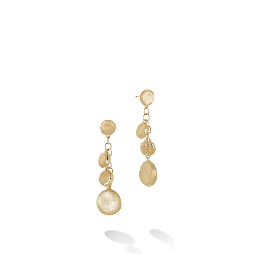 Marco Bicego Jaipur 18K Yellow Gold Round Disc Drop Earrings