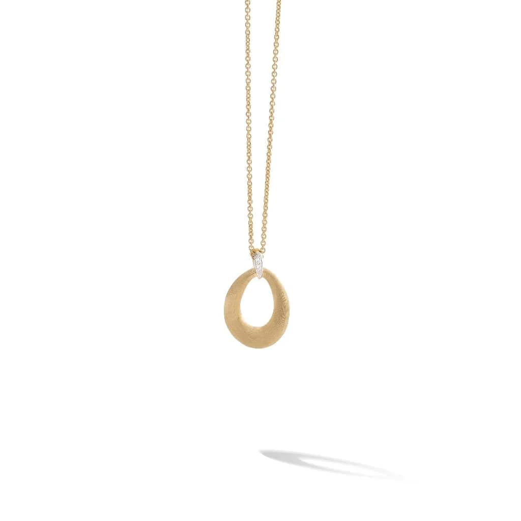 Marco Bicego Lucia 18K Yellow Gold Open Oval Diamond Pendant