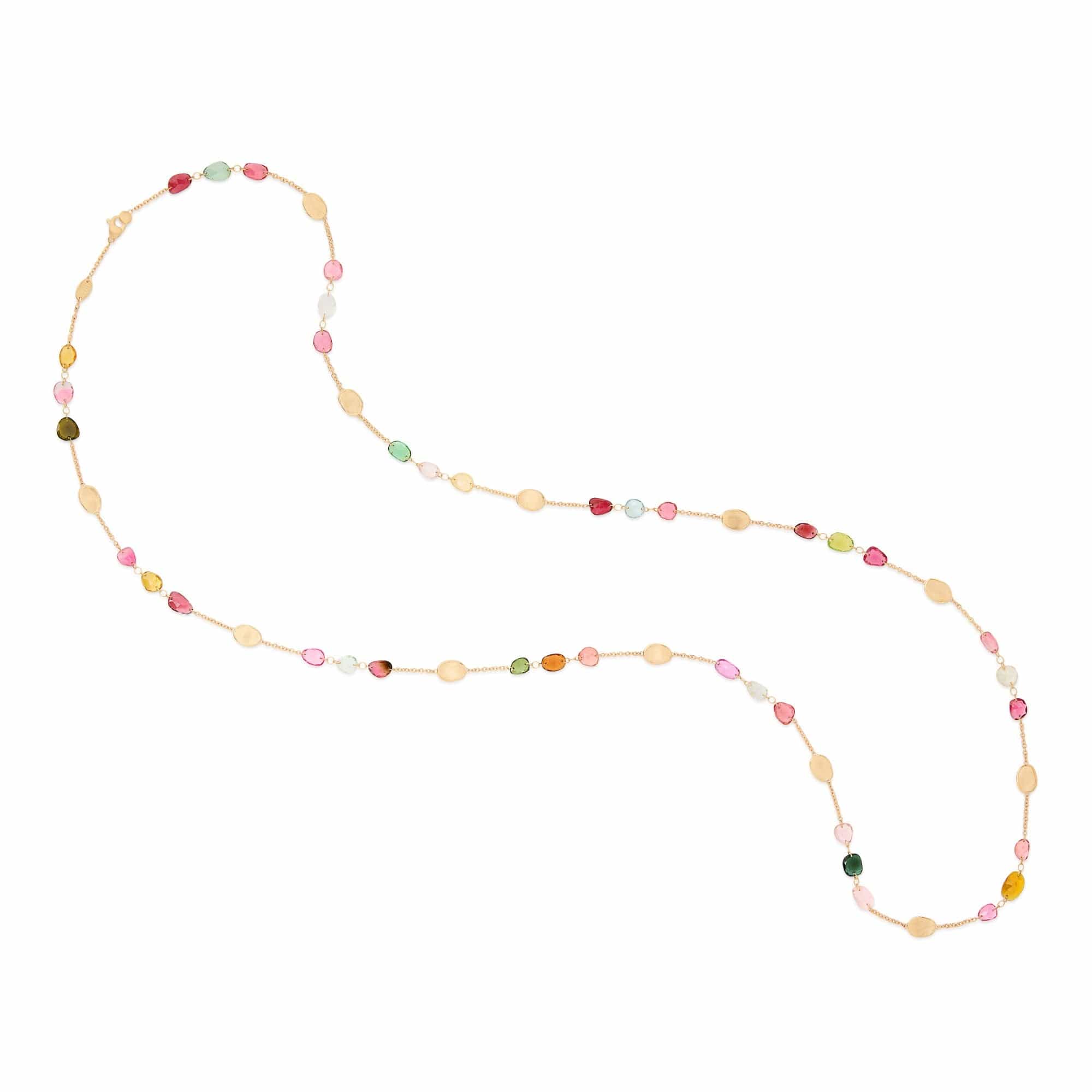 Marco Bicego Lunaria 18K Yellow Gold 37" Multi Colored Tourmaline Necklace