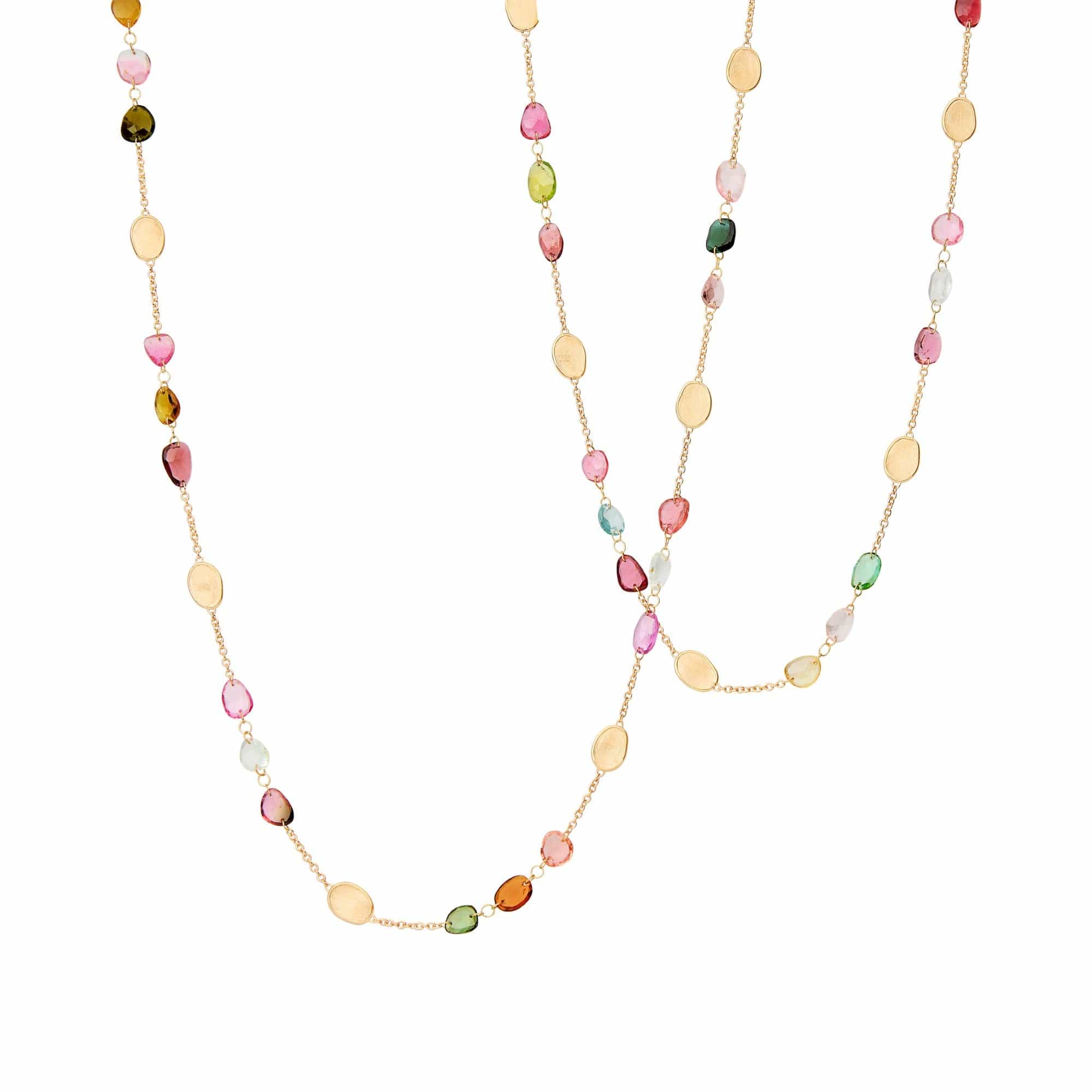 Marco Bicego Lunaria 18K Yellow Gold 37" Multi Colored Tourmaline Necklace - Image 2