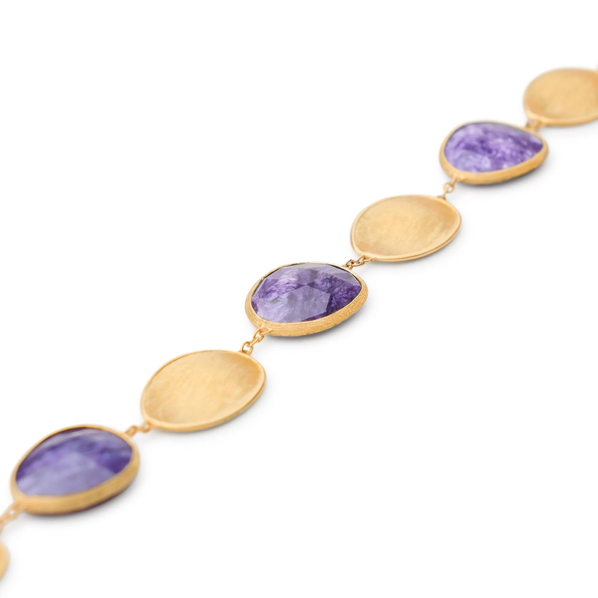 Marco Bicego Lunaria 18K Yellow Gold Charoite Bracelet - Image 2