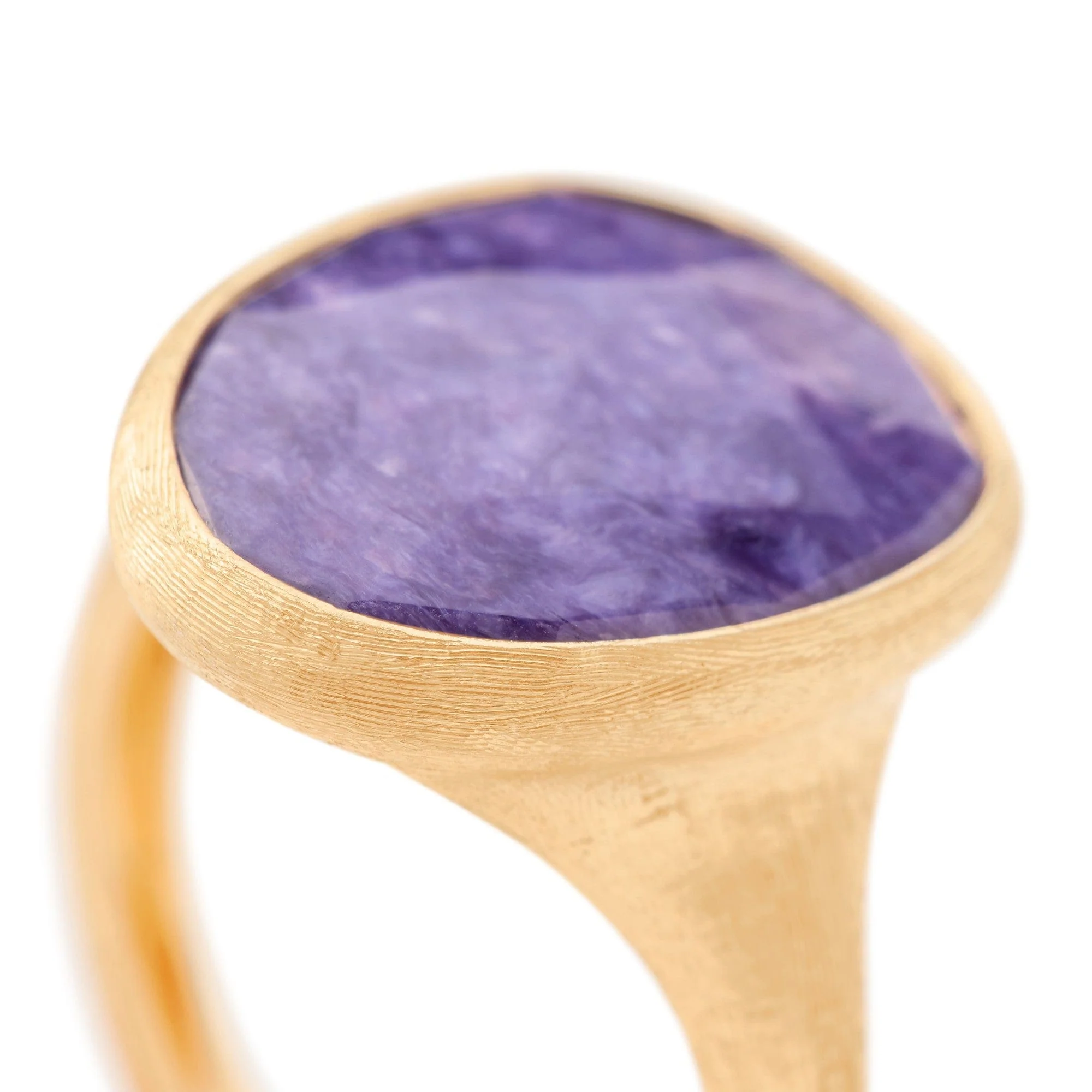 Marco Bicego Lunaria 18K Yellow Gold Charoite Ring - Image 2