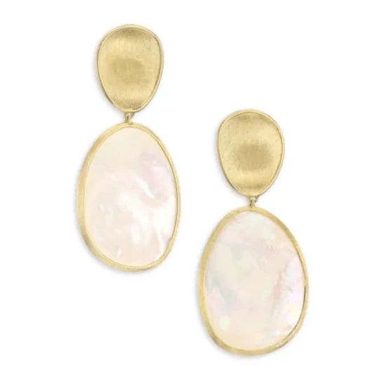 Marco Bicego Lunaria 18K Yellow Gold Mother of Pearl Drop Earrings