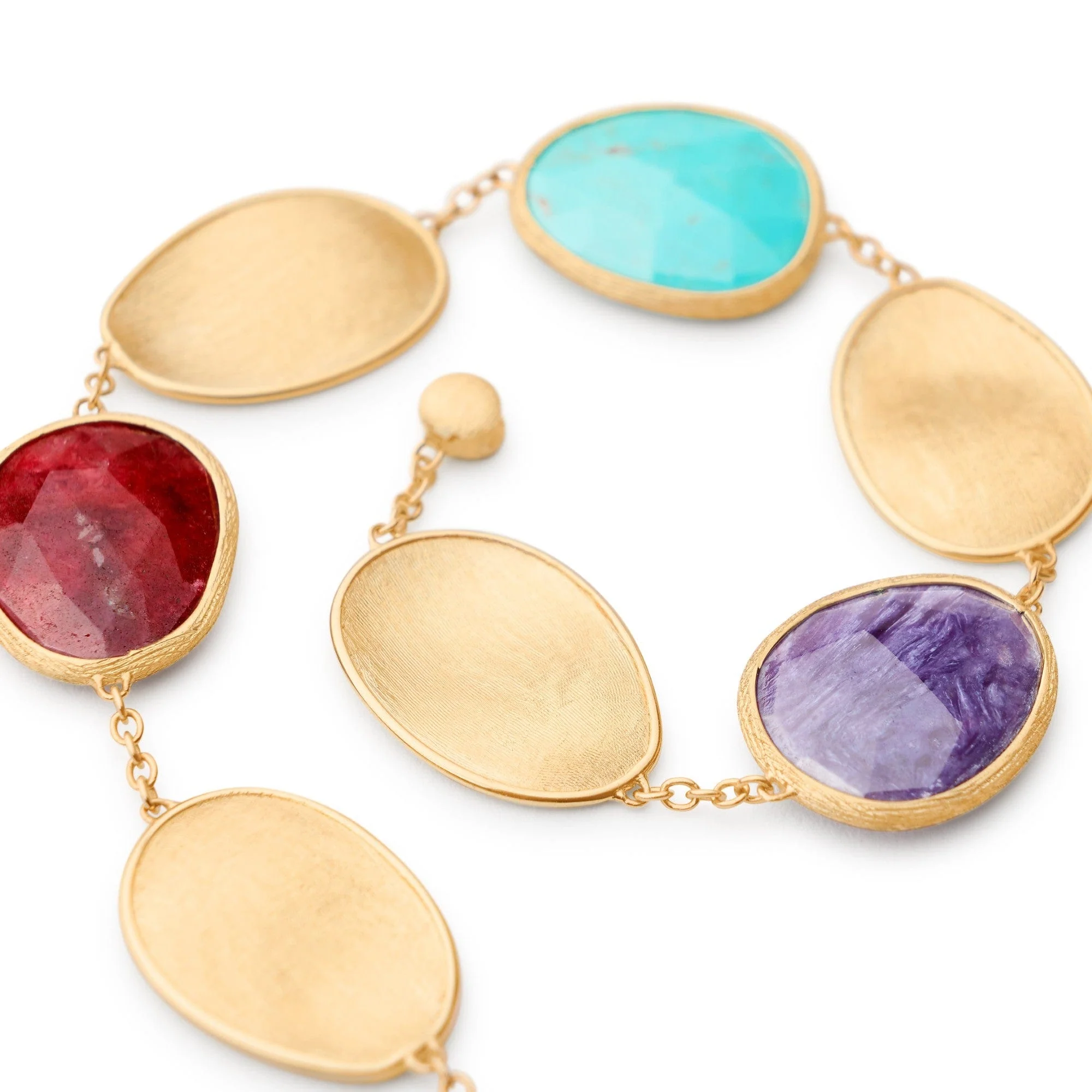 Marco Bicego Lunaria 18K Yellow Gold Multi Stone Bracelet - Image 2