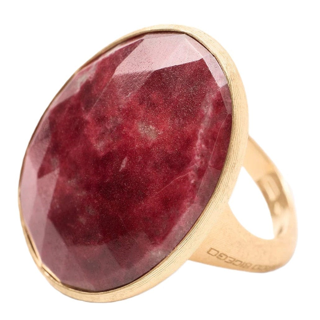 Marco Bicego Lunaria 18K Yellow Gold Oval Thulite Ring - Image 3
