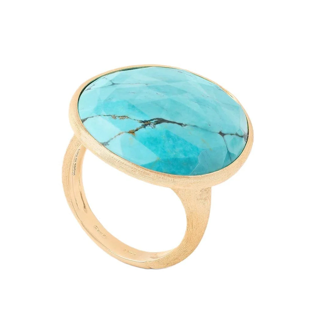 Marco Bicego Lunaria 18K Yellow Gold Oval Turquoise Ring