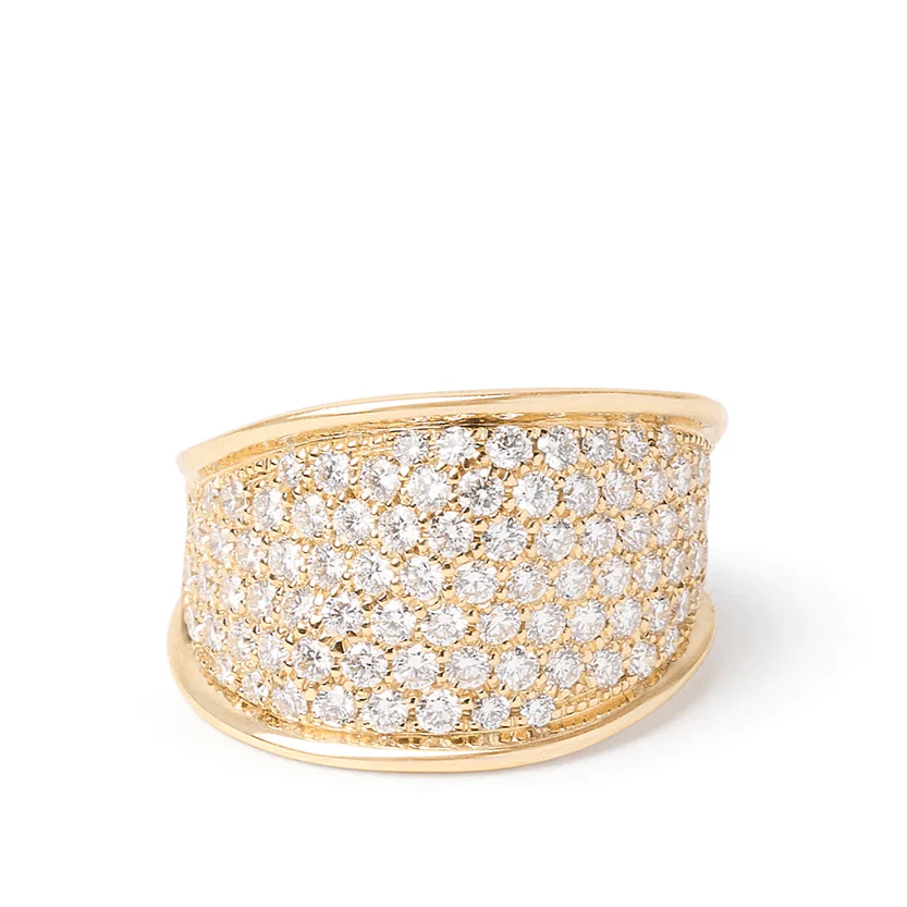 Marco Bicego Lunaria 18K Yellow Gold Pave Diamond Ring