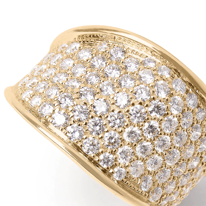 Marco Bicego Lunaria 18K Yellow Gold Pave Diamond Ring - Image 4