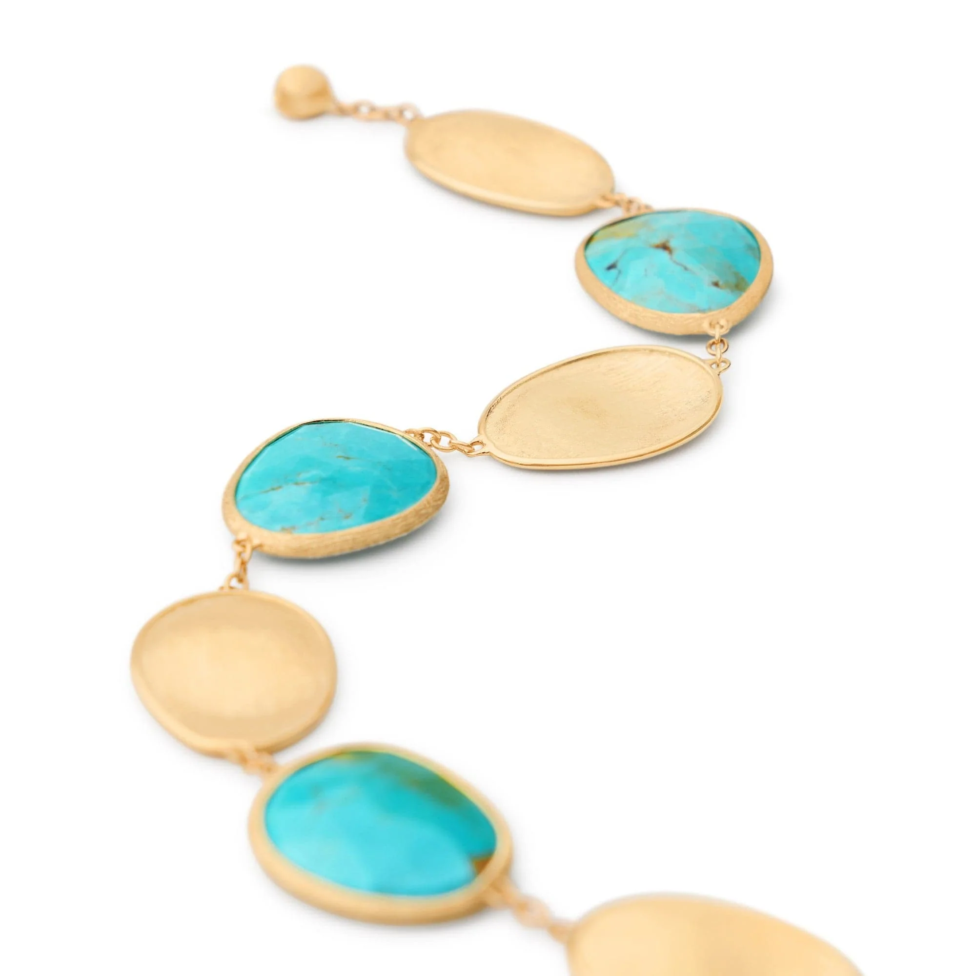 Marco Bicego Lunaria 18K Yellow Gold Turquoise Bracelet - Image 2