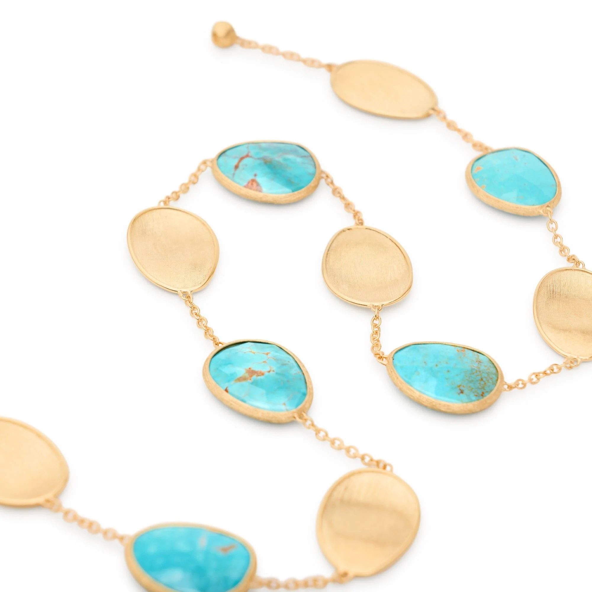 Marco Bicego Lunaria 18K Yellow Gold Turquoise Necklace - Image 2