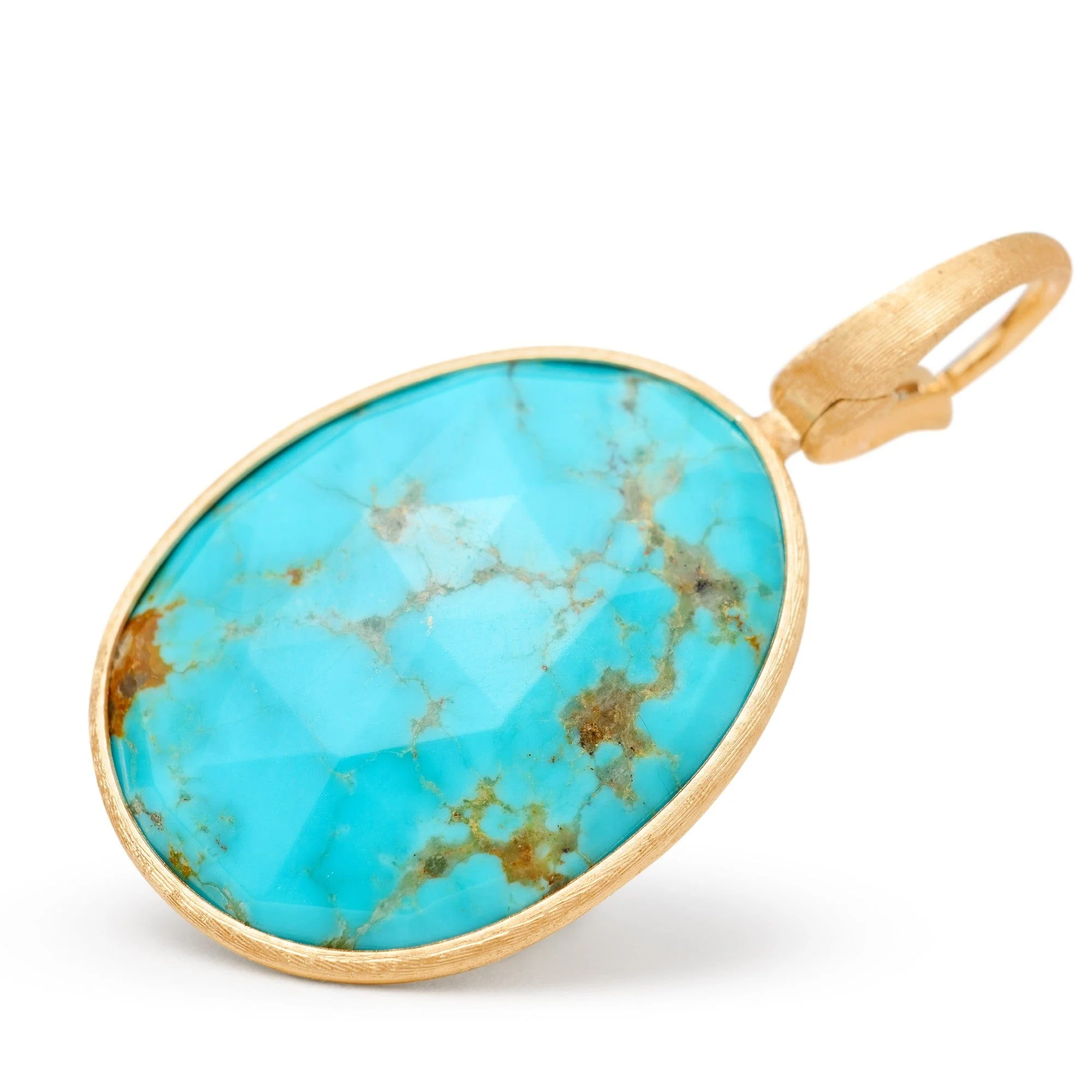 Marco Bicego Lunaria 18K Yellow Gold Turquoise Pendant - Image 2