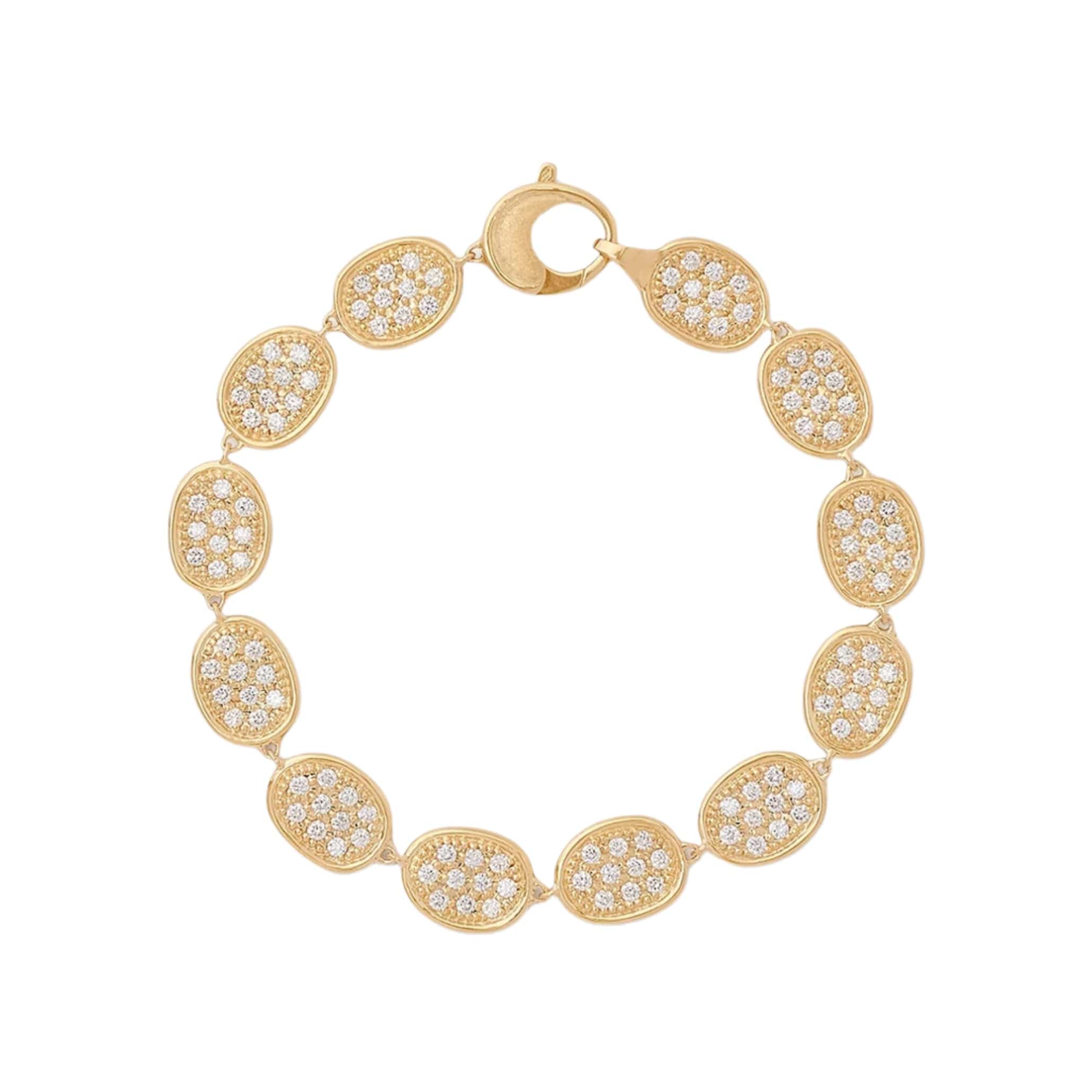 Marco Bicego Lunaria Alta 18K Yellow Gold Pave Diamond Bracelet