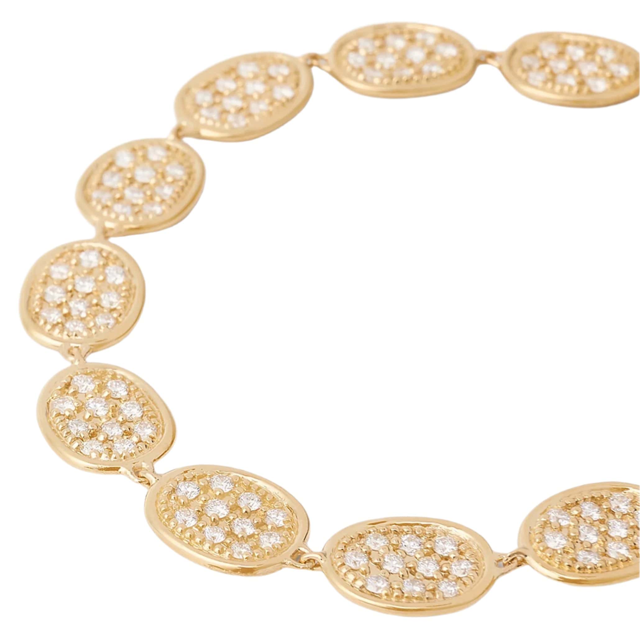 Marco Bicego Lunaria Alta 18K Yellow Gold Pave Diamond Bracelet - Image 3