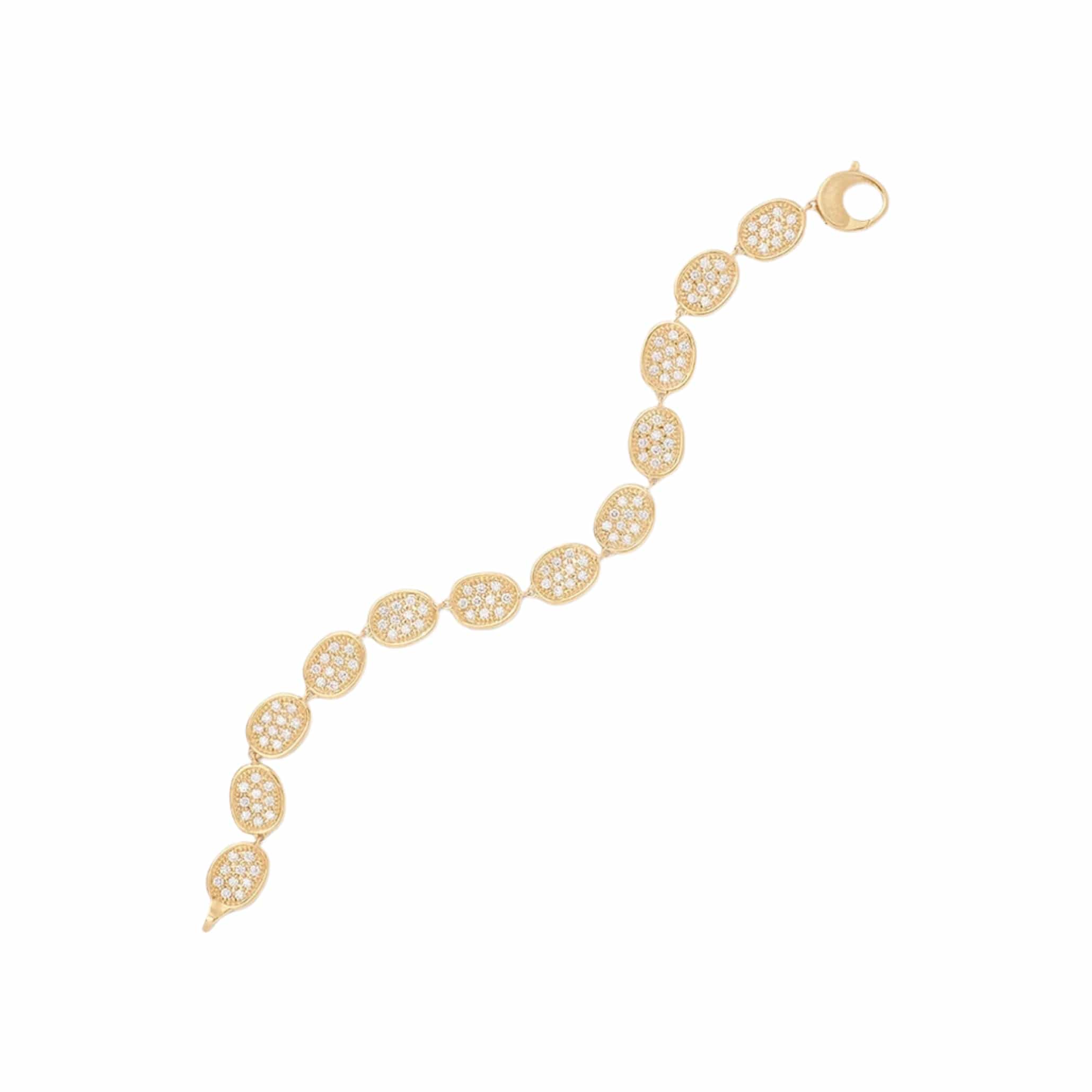 Marco Bicego Lunaria Alta 18K Yellow Gold Pave Diamond Bracelet - Image 4
