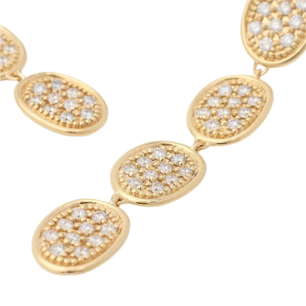 Marco Bicego Lunaria Alta 18K Yellow Gold Pave Diamond Drop Earrings - Image 2