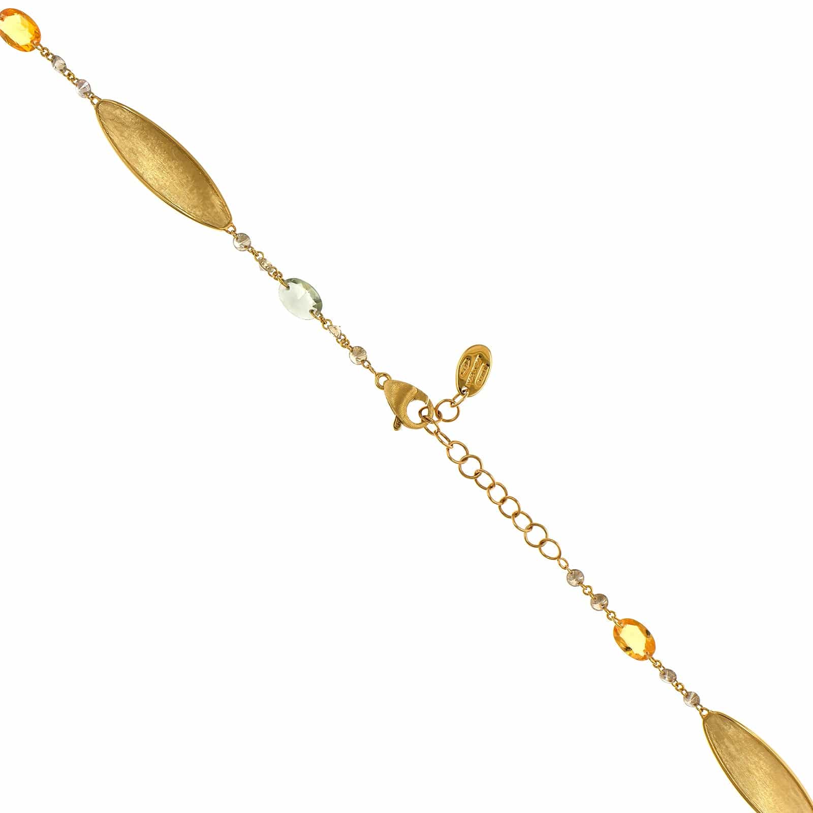 Marco Bicego Lunaria Twist 18K Yellow Gold 17" Colored Sapphire and Brown Diamond Necklace - Image 2
