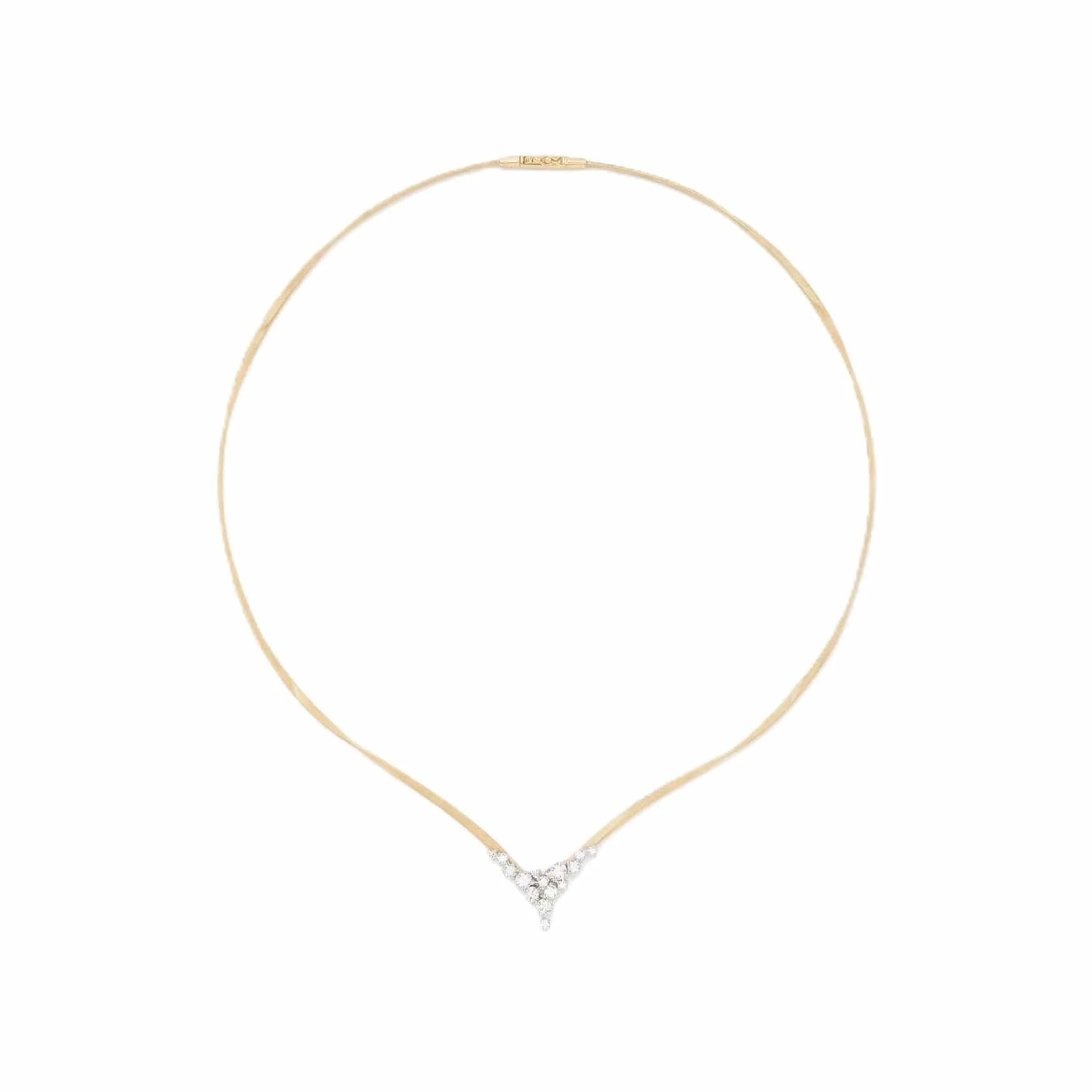 Marco Bicego Marrakech 18K Yellow and White Gold Diamond V Cluster Necklace