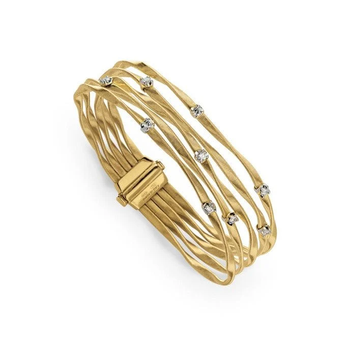 Marco Bicego Marrakech 18K Yellow Gold 5 Row Diamond Station Bracelet