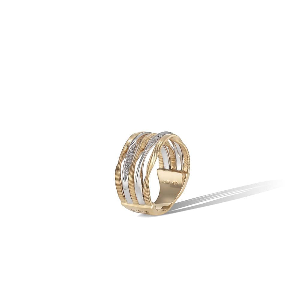 Marco Bicego Marrakech Onde 18K Yellow and White 5 Row Diamond Ring