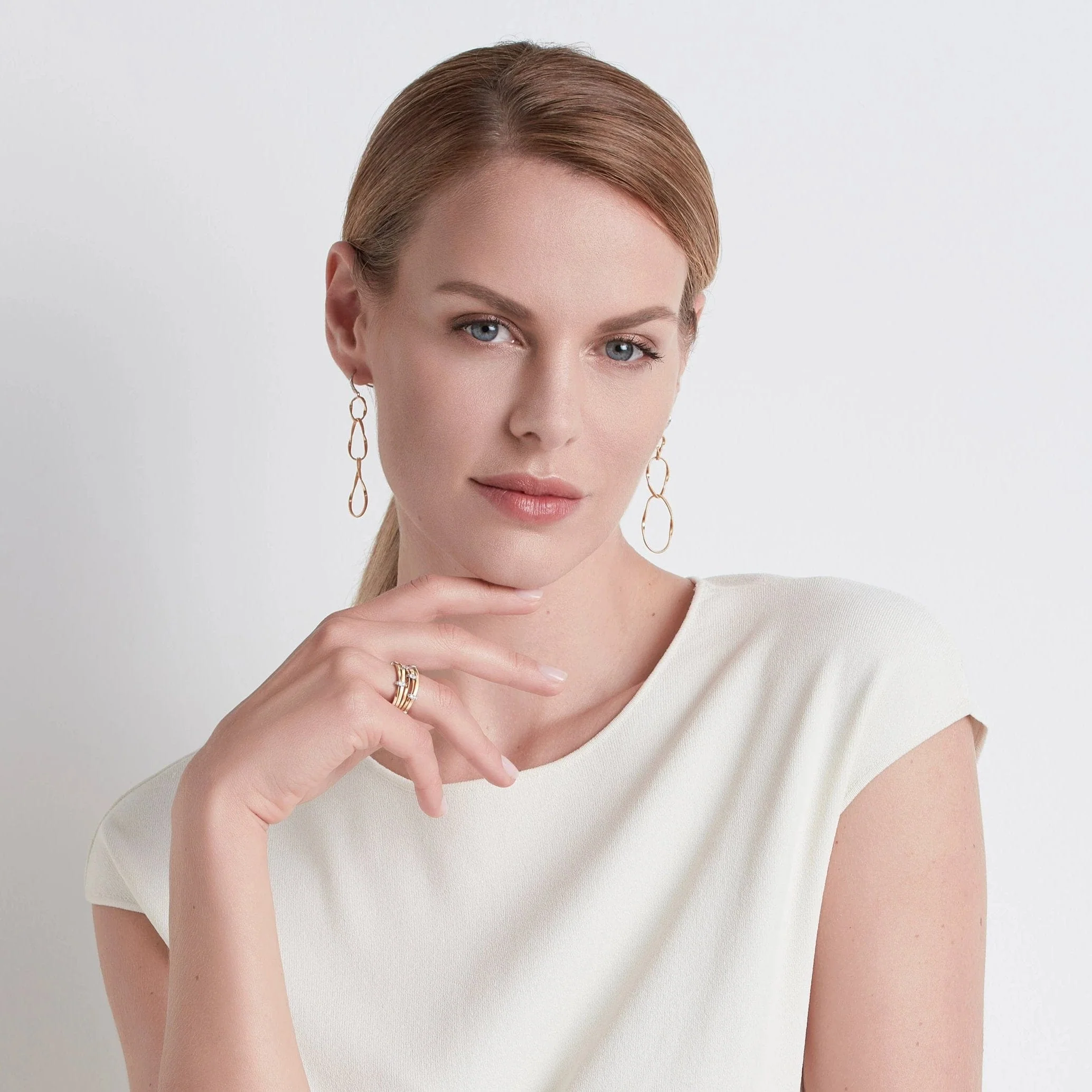 Marco Bicego Marrakech Onde 18K Yellow Gold Diamond Drop Earrings - Image 2